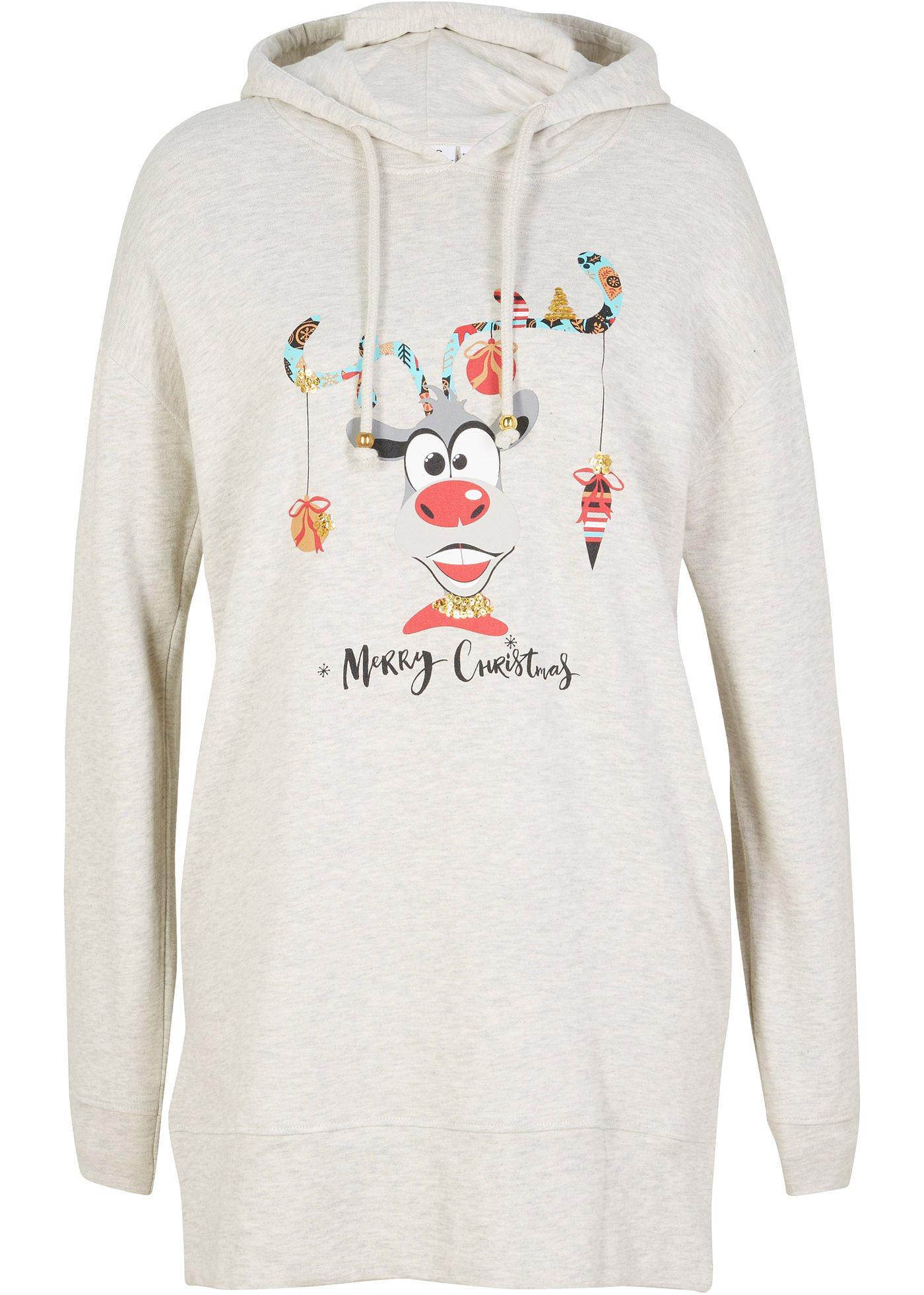 Sweat-shirt long à capuche