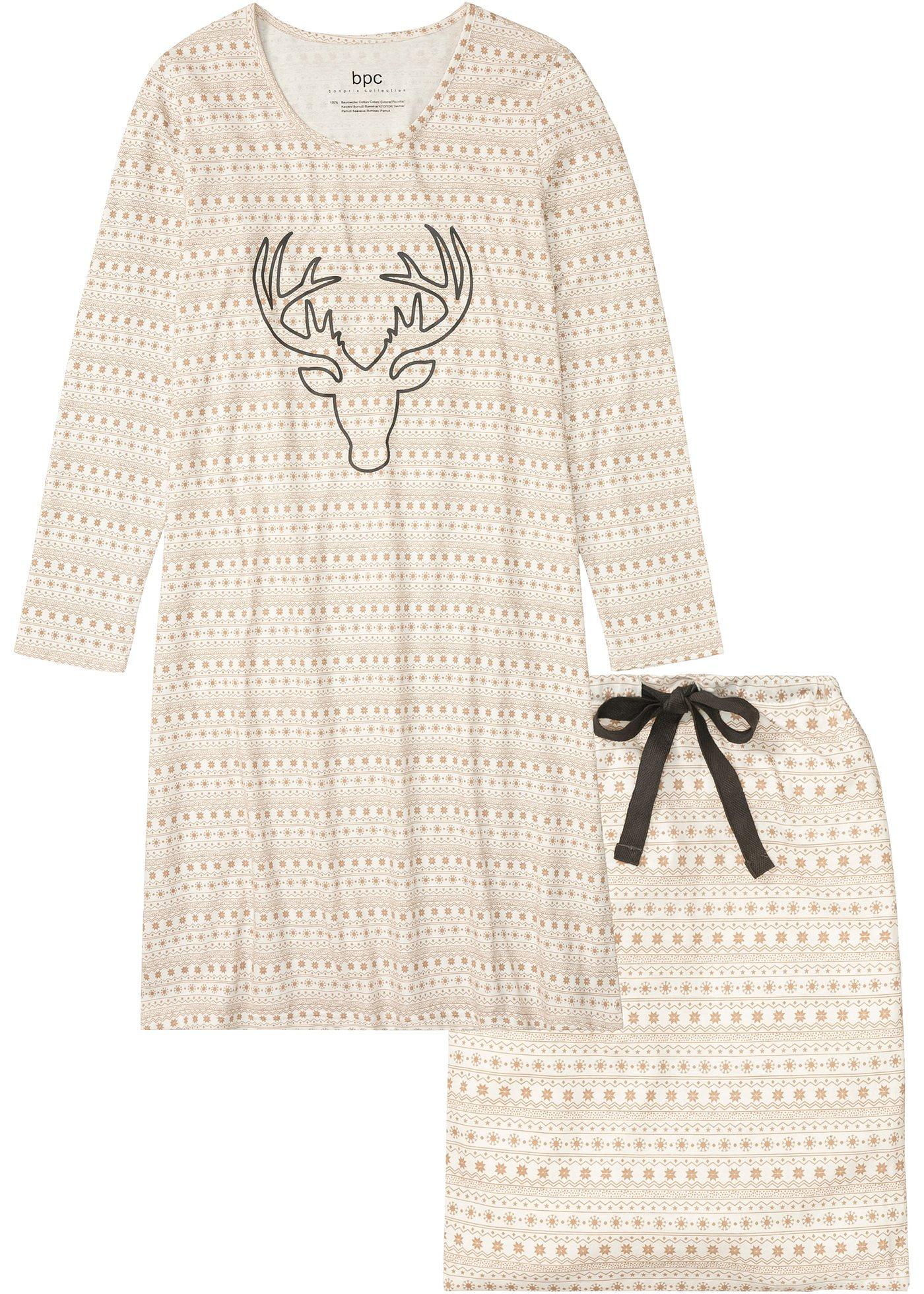 Chemise de nuit avec accessoire pour lingerie (Ens. 2 pces.)