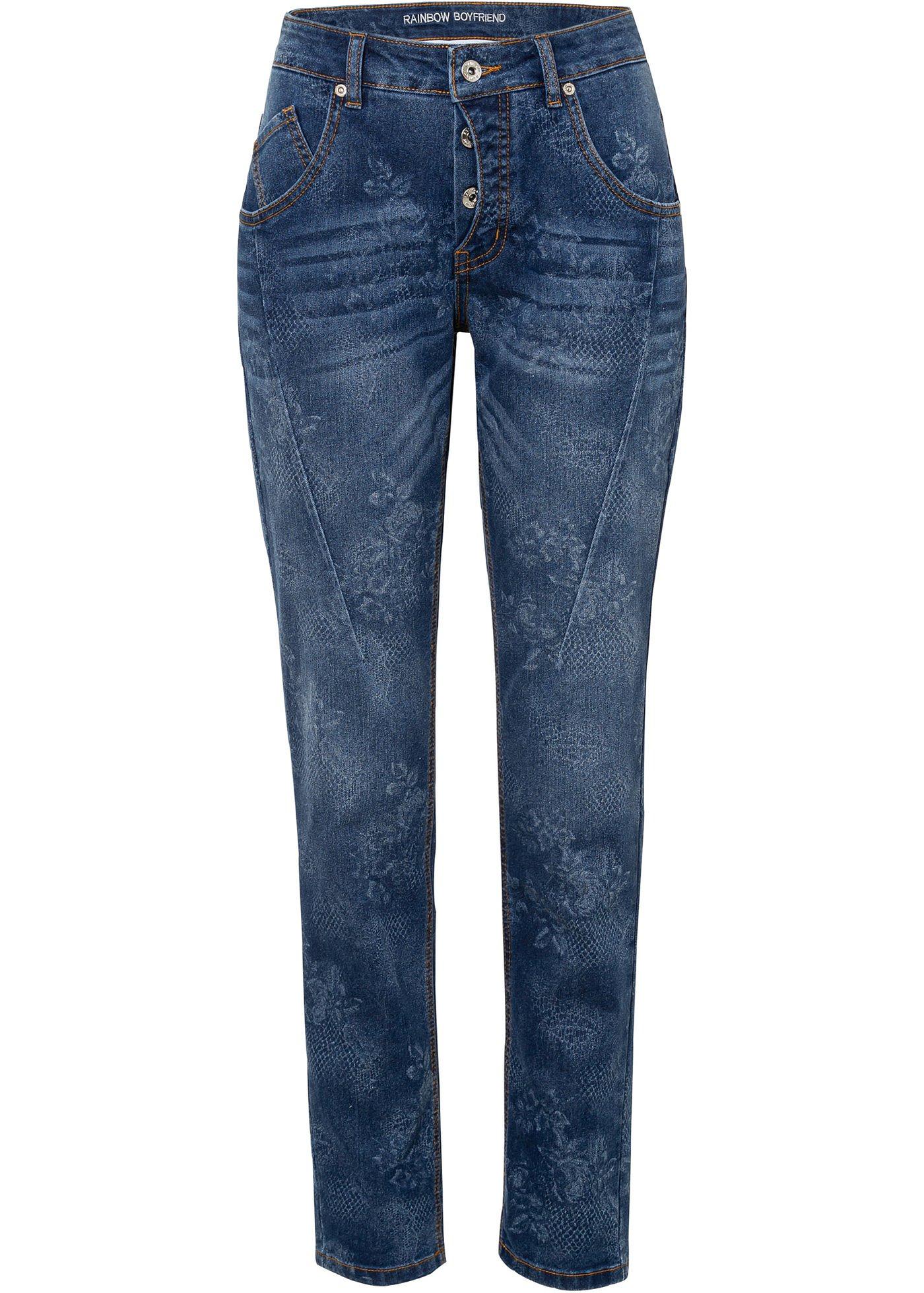 Jean Boyfriend avec imprimé floral