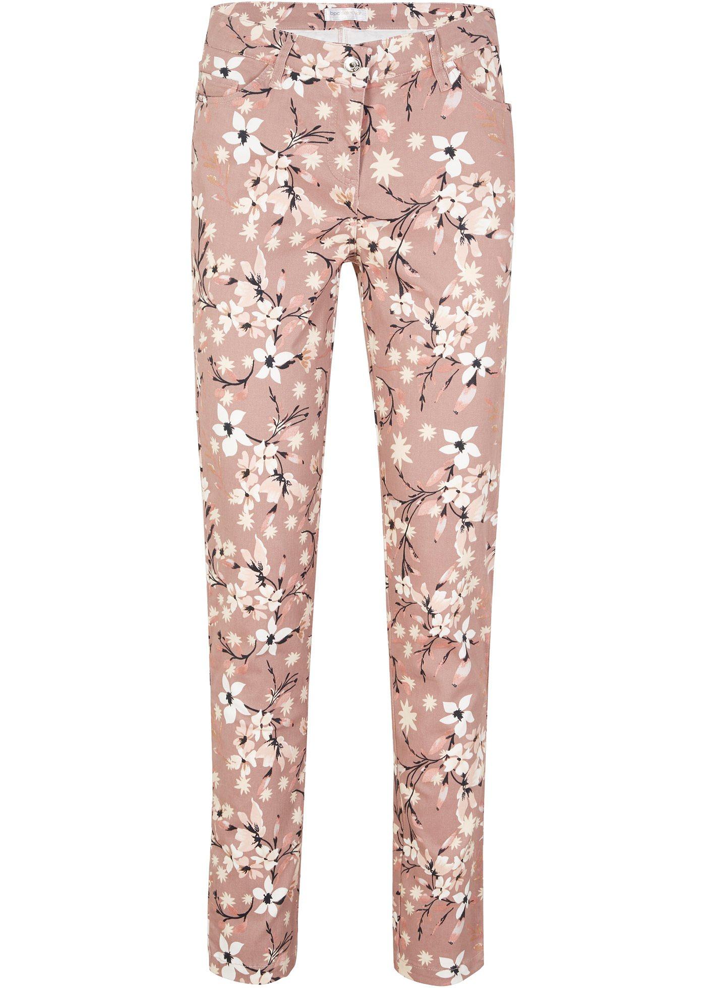 Pantalon extensible à imprimé floral