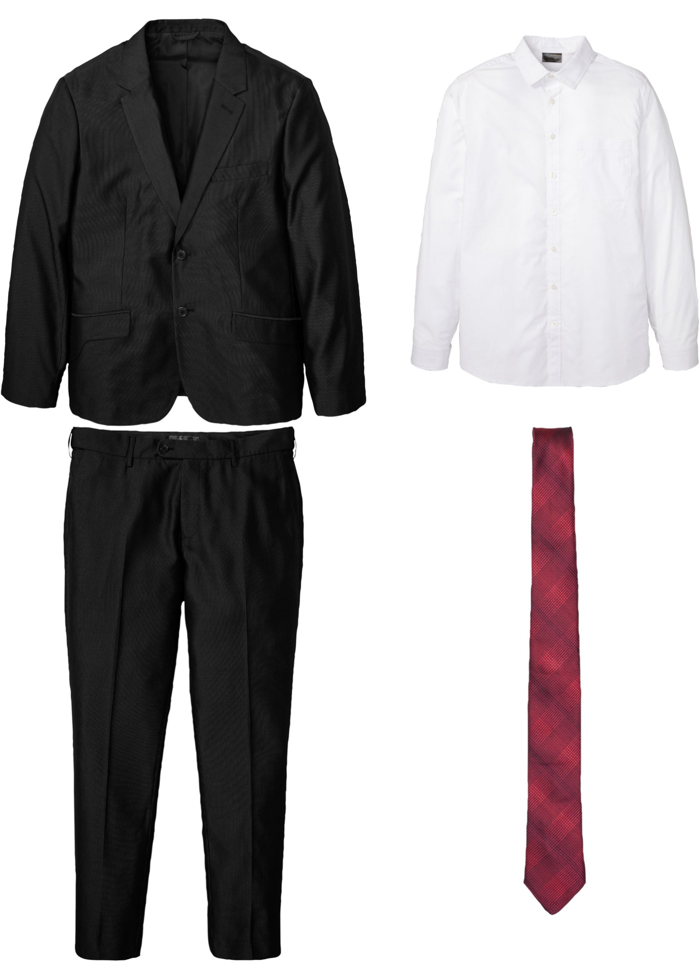 Costume (Ens. 4 pces.): veste, pantalon, chemise, cravate Slim Fit