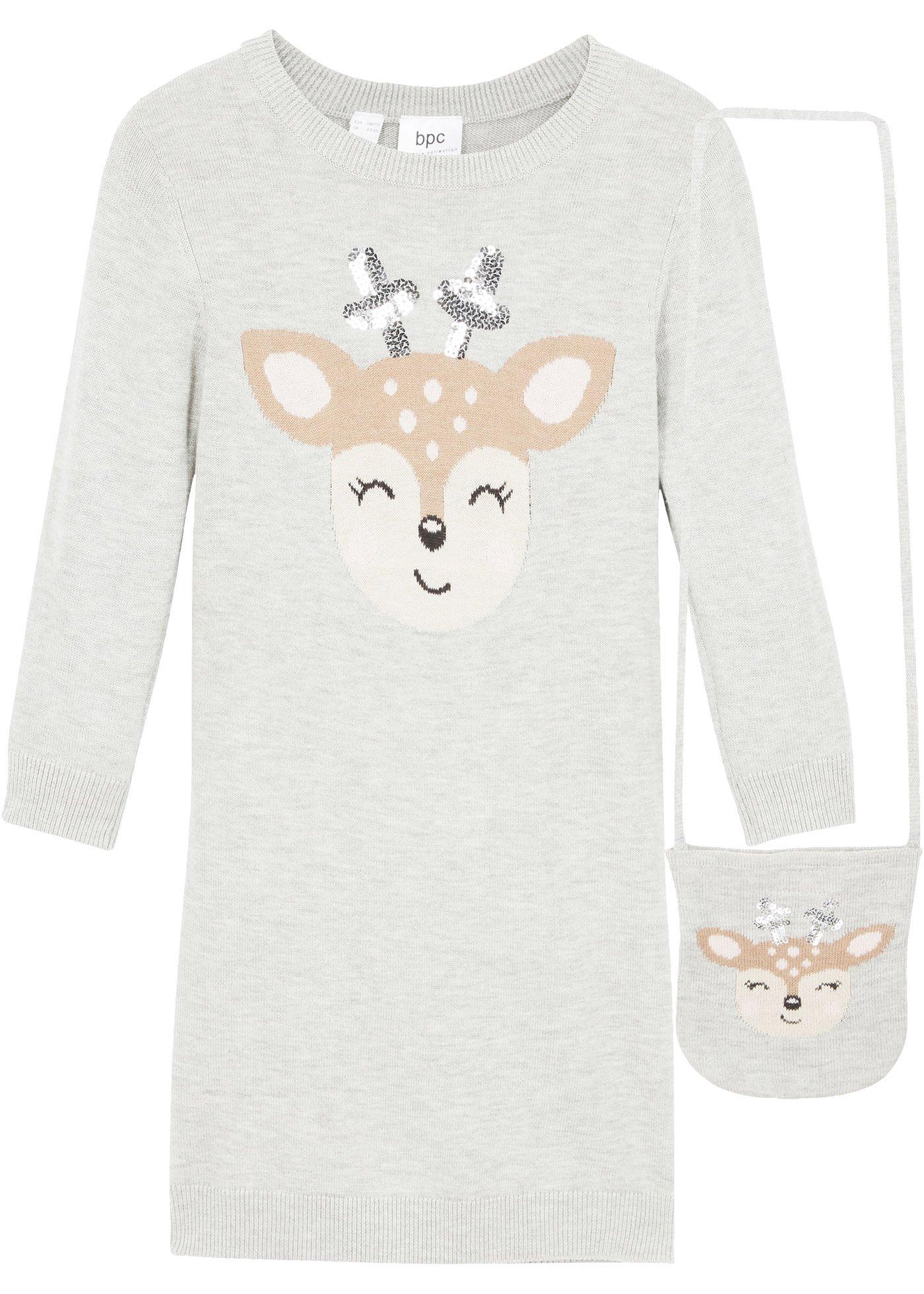 Robe en maille fille avec sac (Ens. 2 pces.)