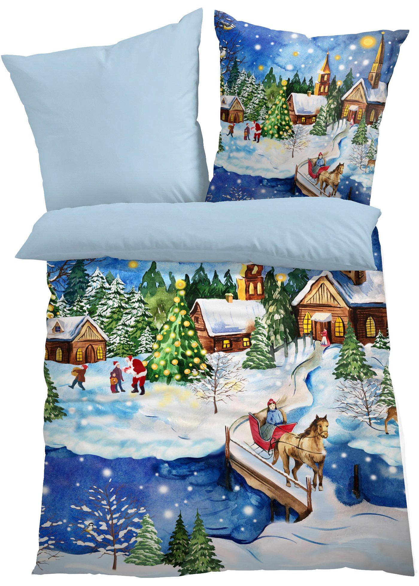 Parure de lit réversible avec paysage