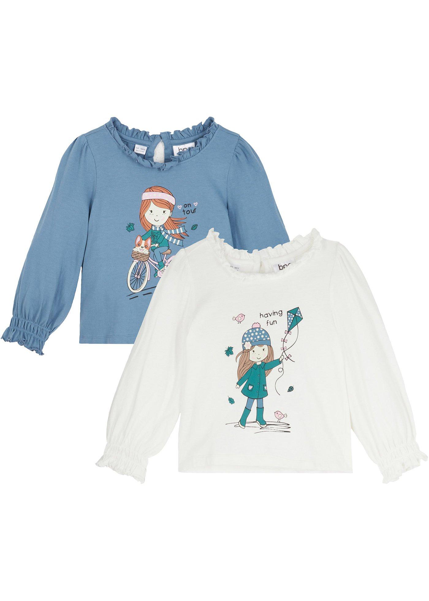 Lot de 2 T-shirts manches longues fille