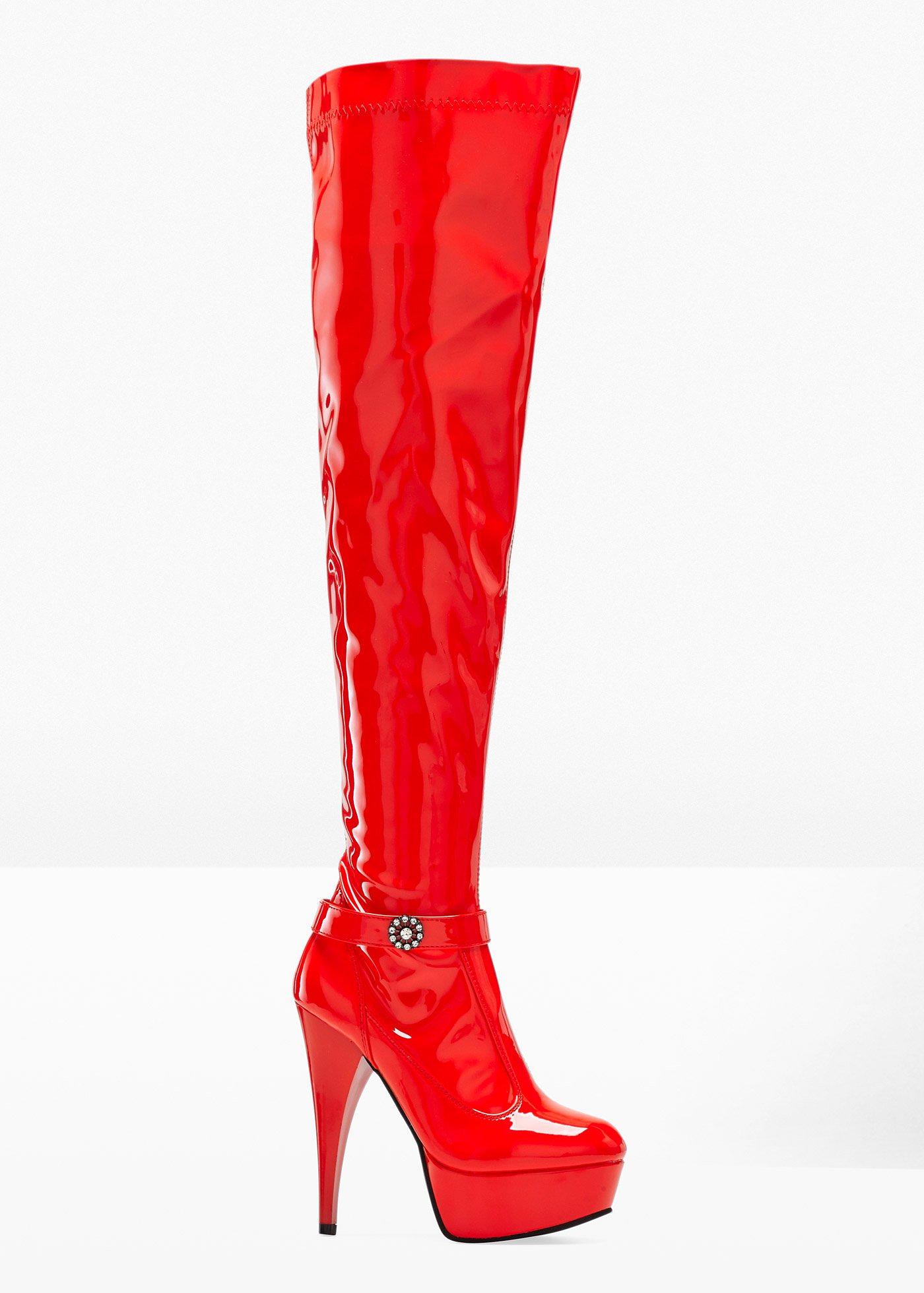 Cuissardes vernies à plateau