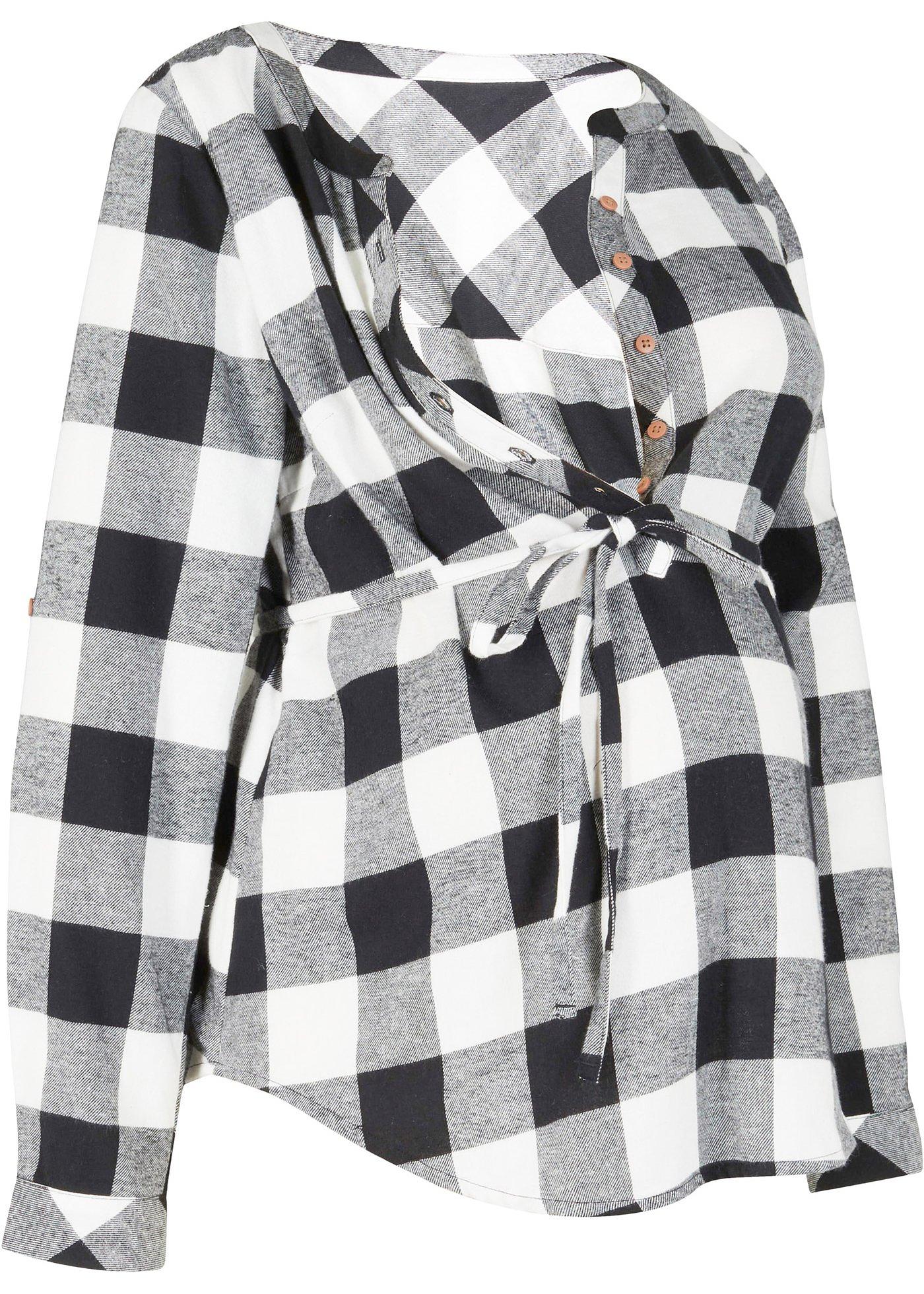 Tunique de grossesse en flanelle avec fonction allaitement