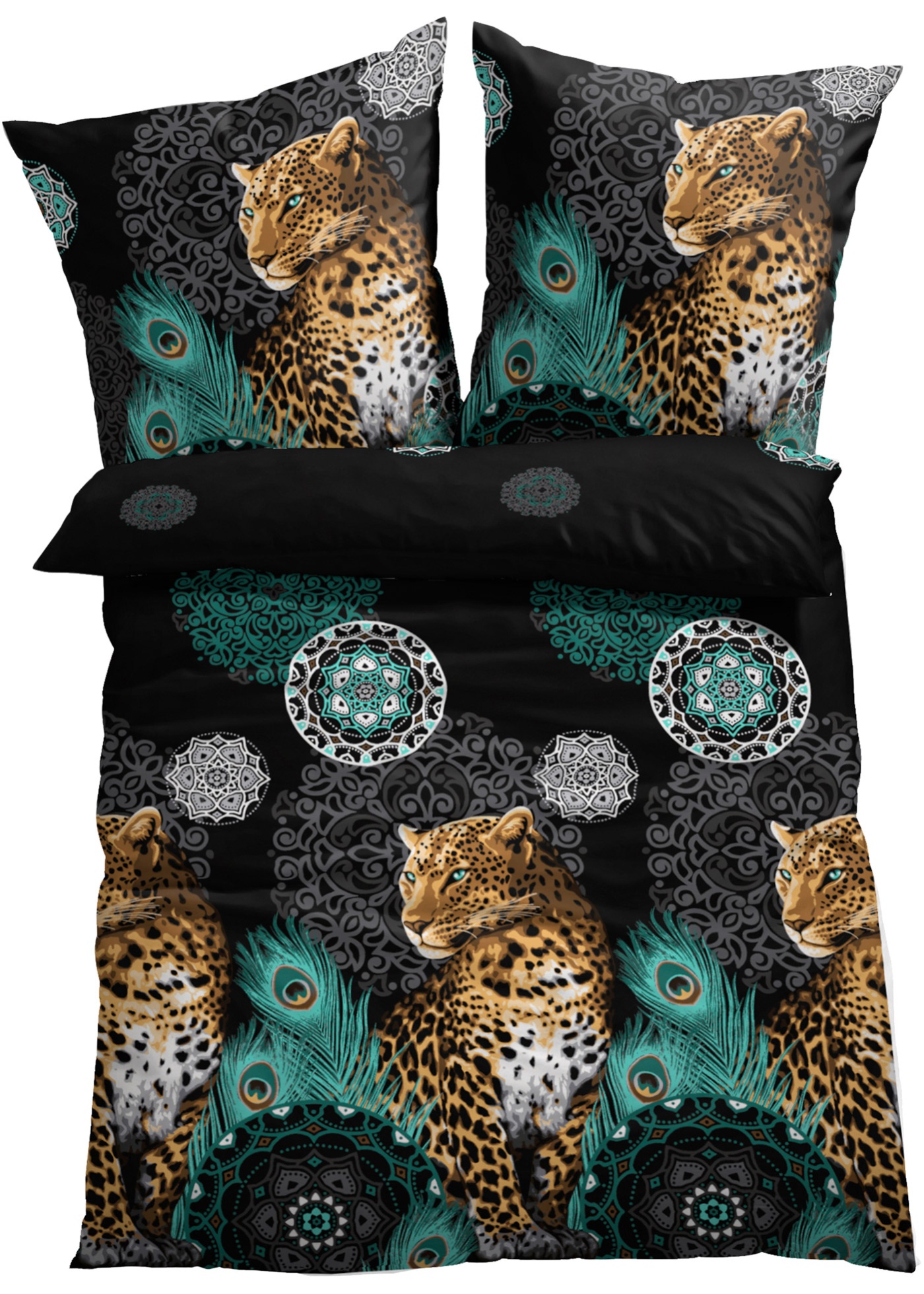 parure de lit avec léopard