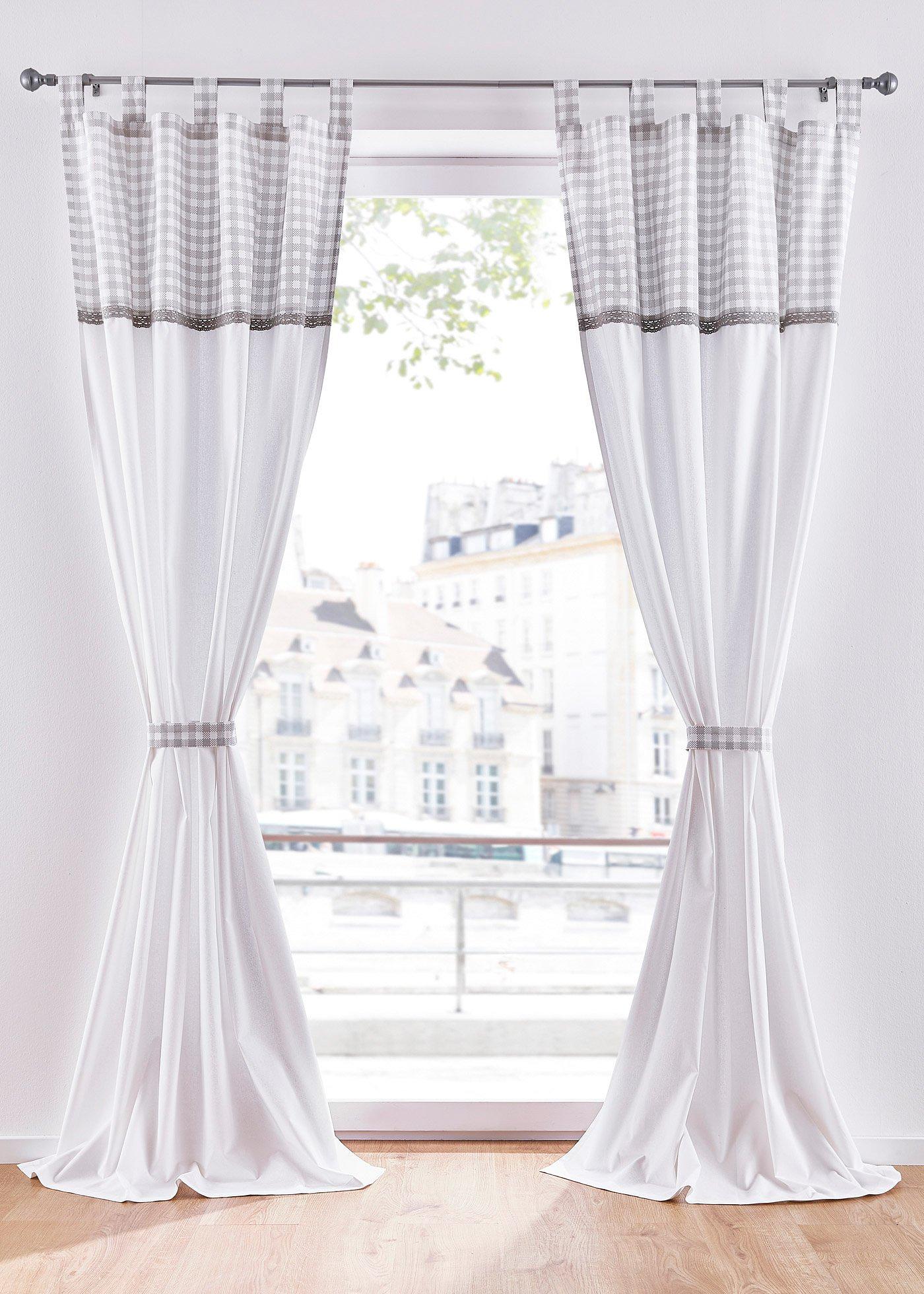 Panneau en coton avec imprimé, embrasse incluse (1 pce.)