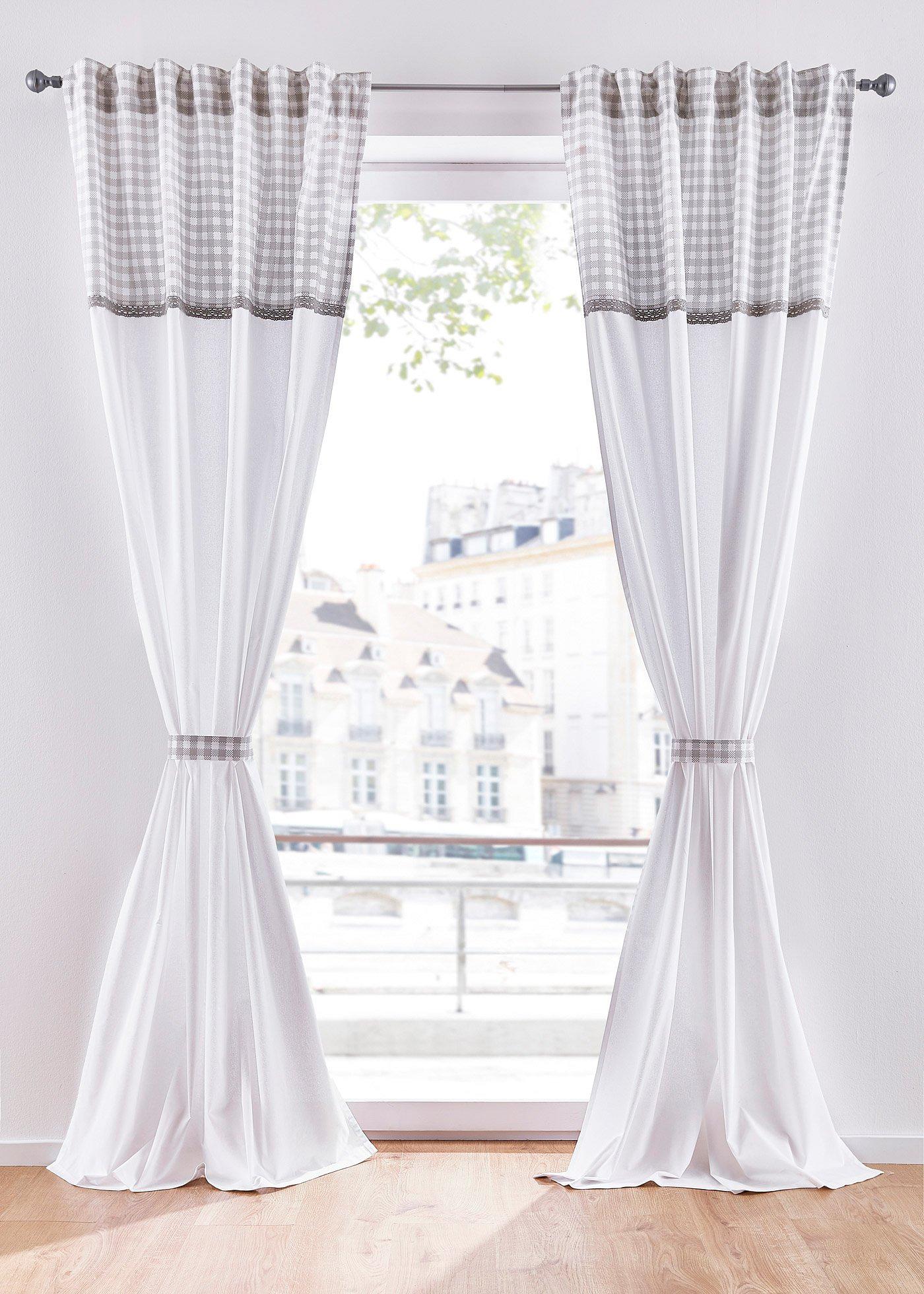 Panneau en coton avec imprimé, embrasse incluse (1 pce.)