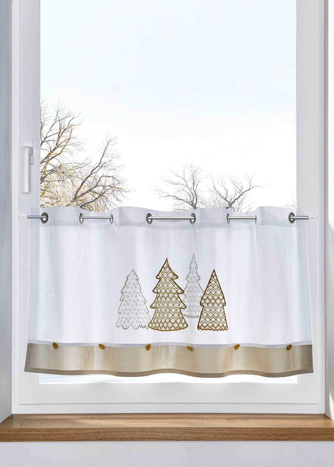 Brise-bise avec broderie sapin