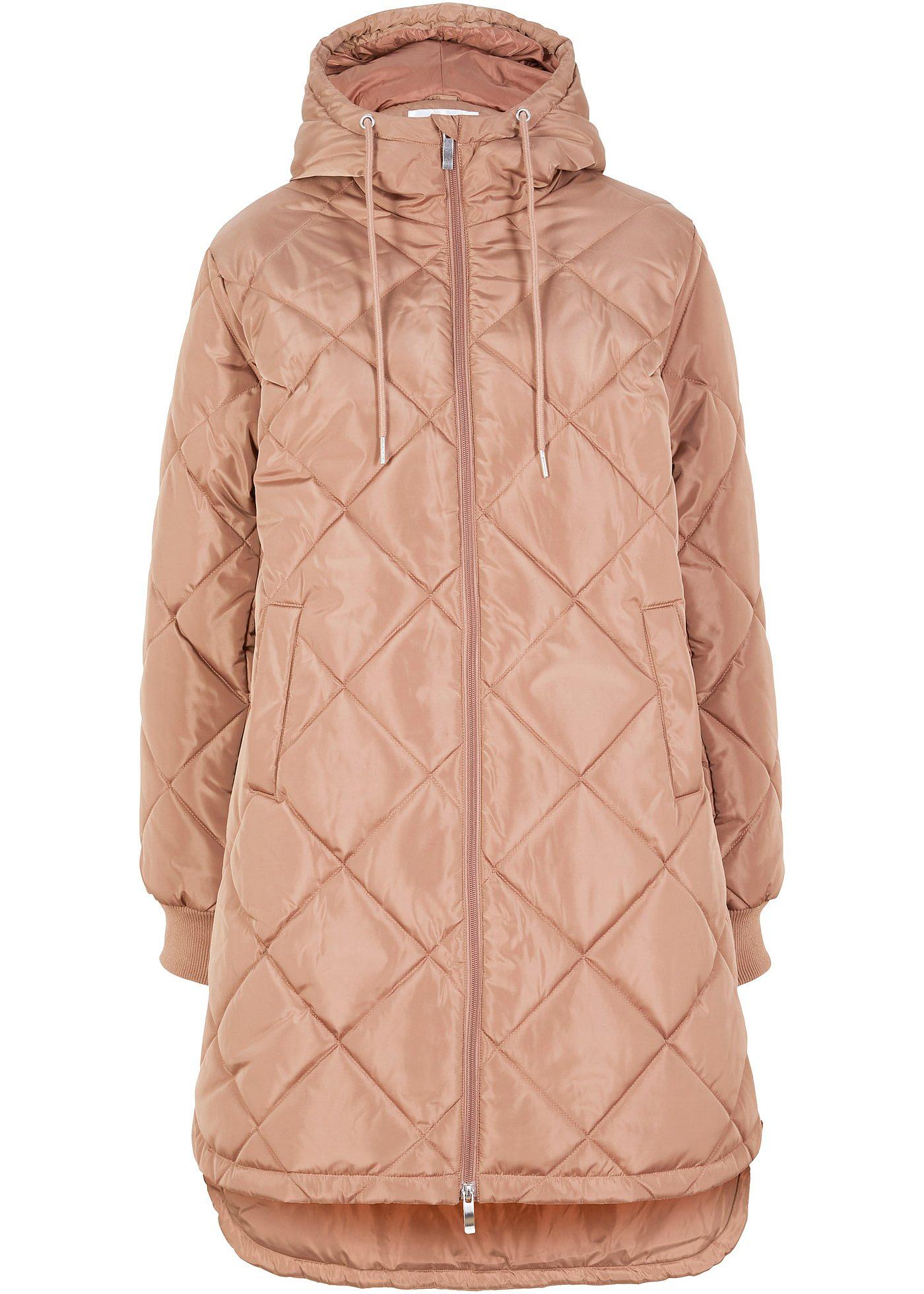 Manteau court à capuche avec surpiqûres