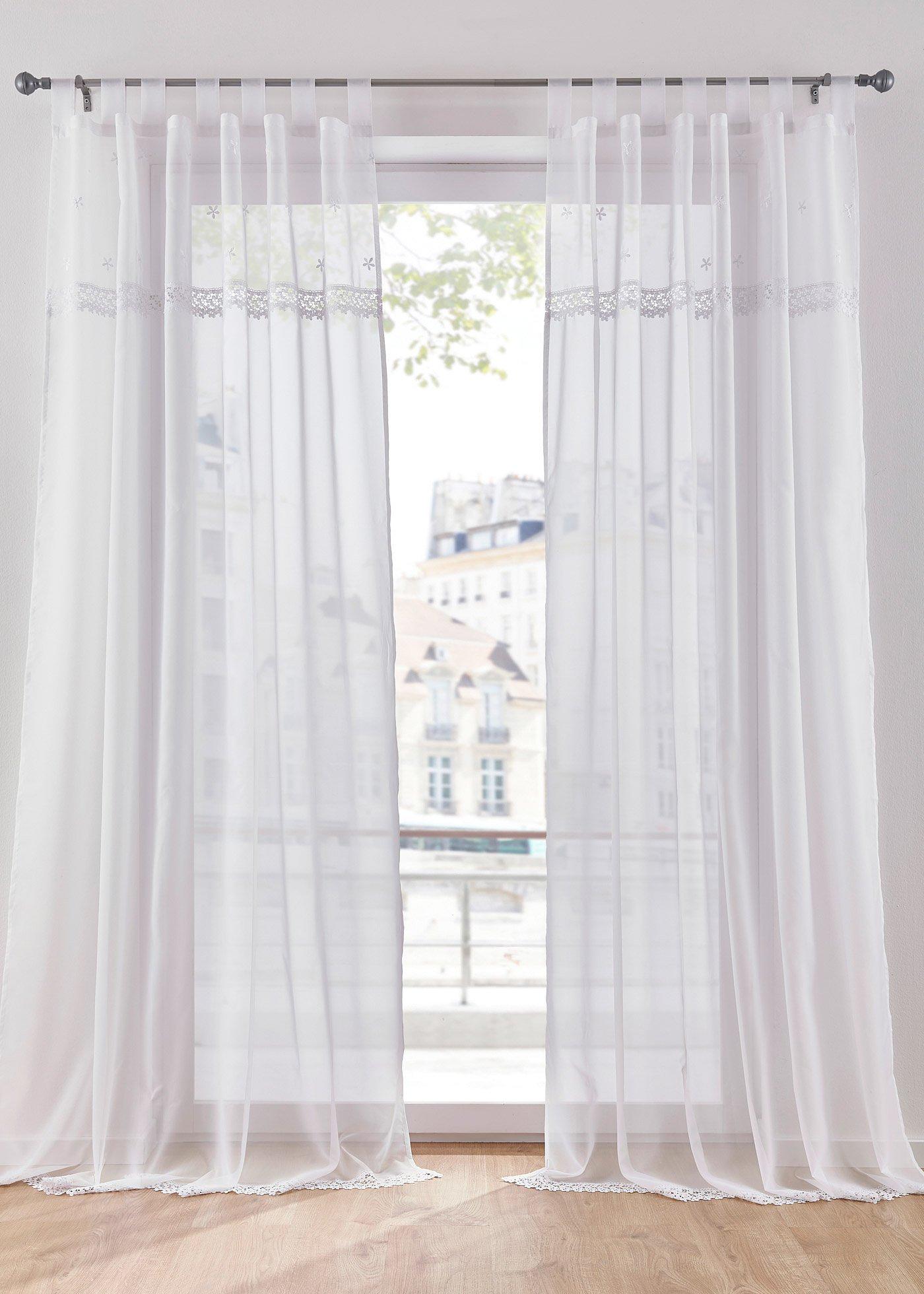 Voilage avec broderie (1 pce.)