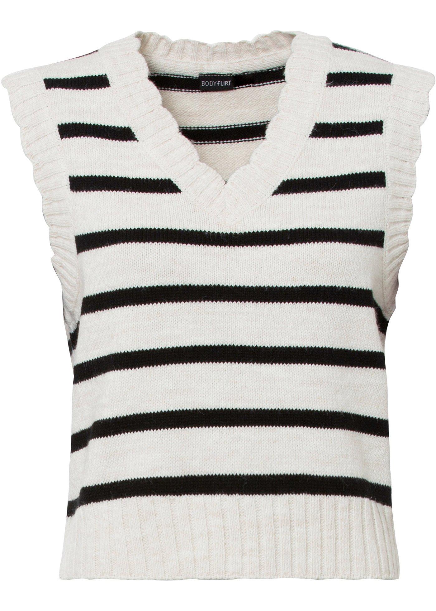 Pull sans manches rayé