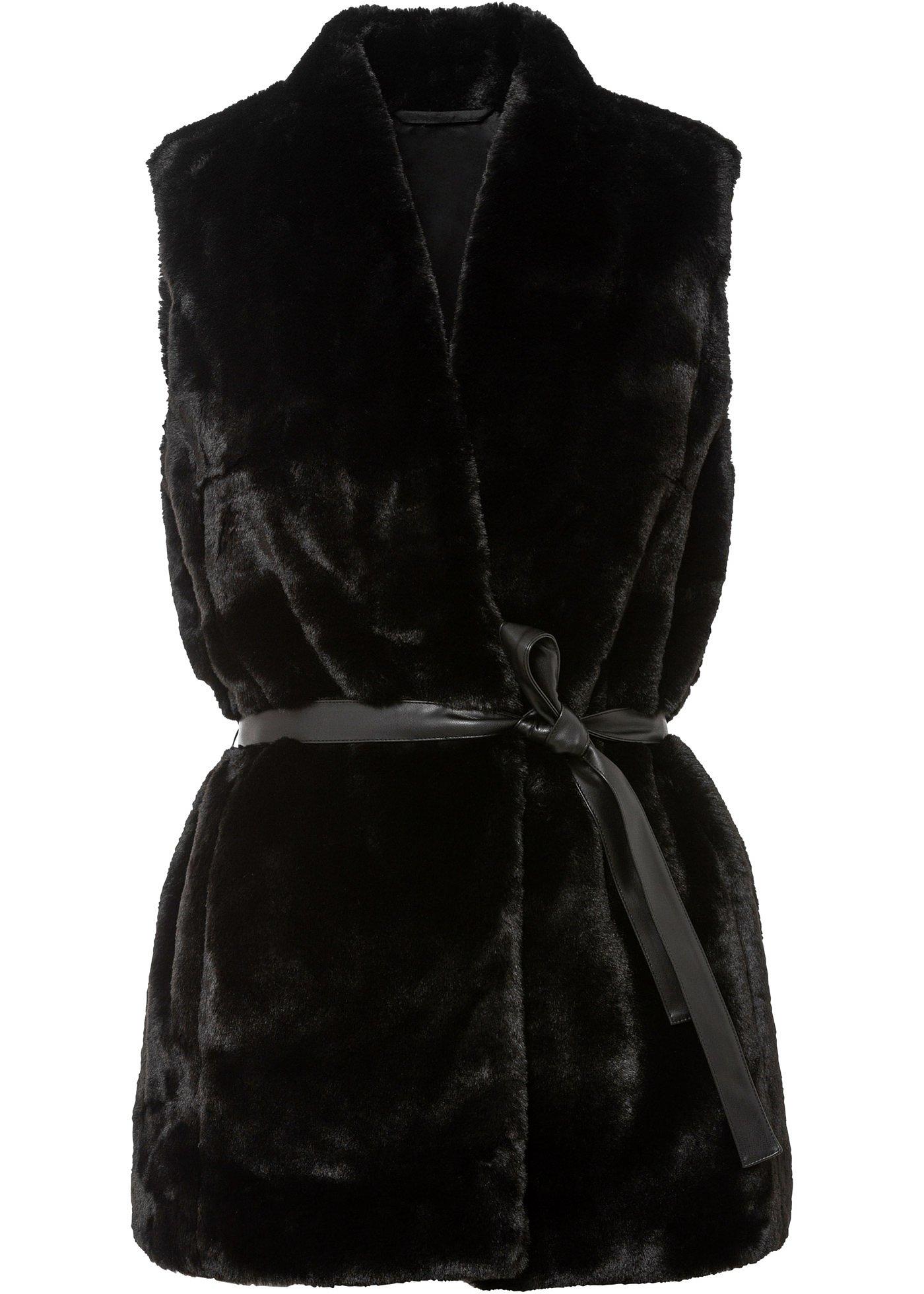 Gilet sans manches en synthétique imitation fourrure