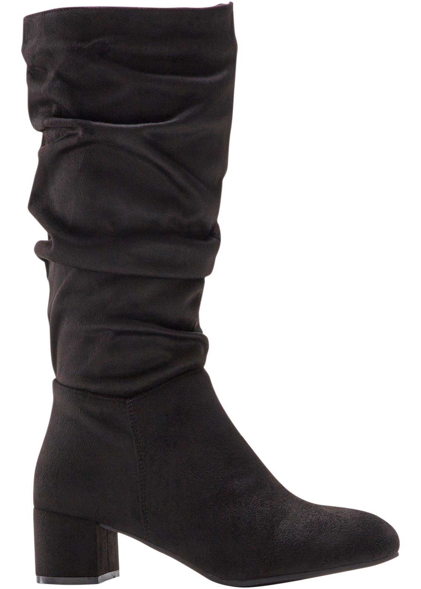 Bottes classiques avec fronces décoratives - noir