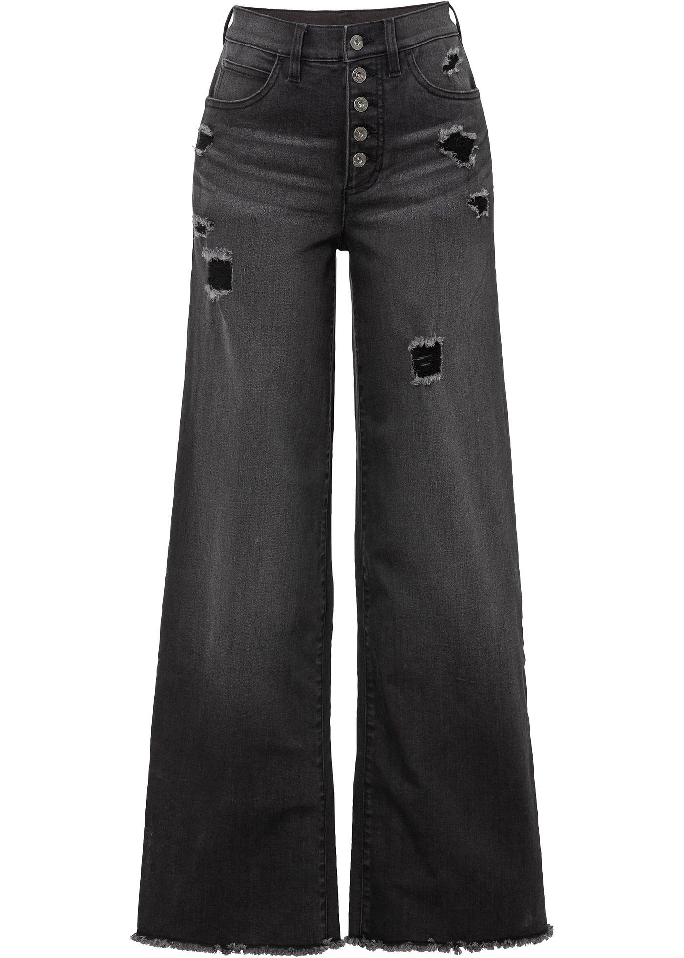 Jean Marlène avec patte de boutonnage visible avec polyester recyclé