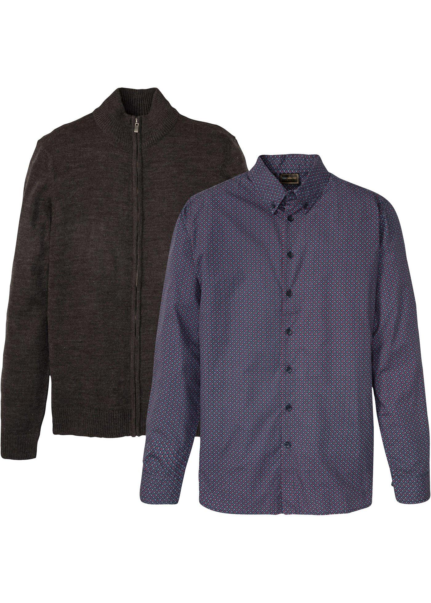 Gilet en maille et chemise (Ens. 2 pces.)