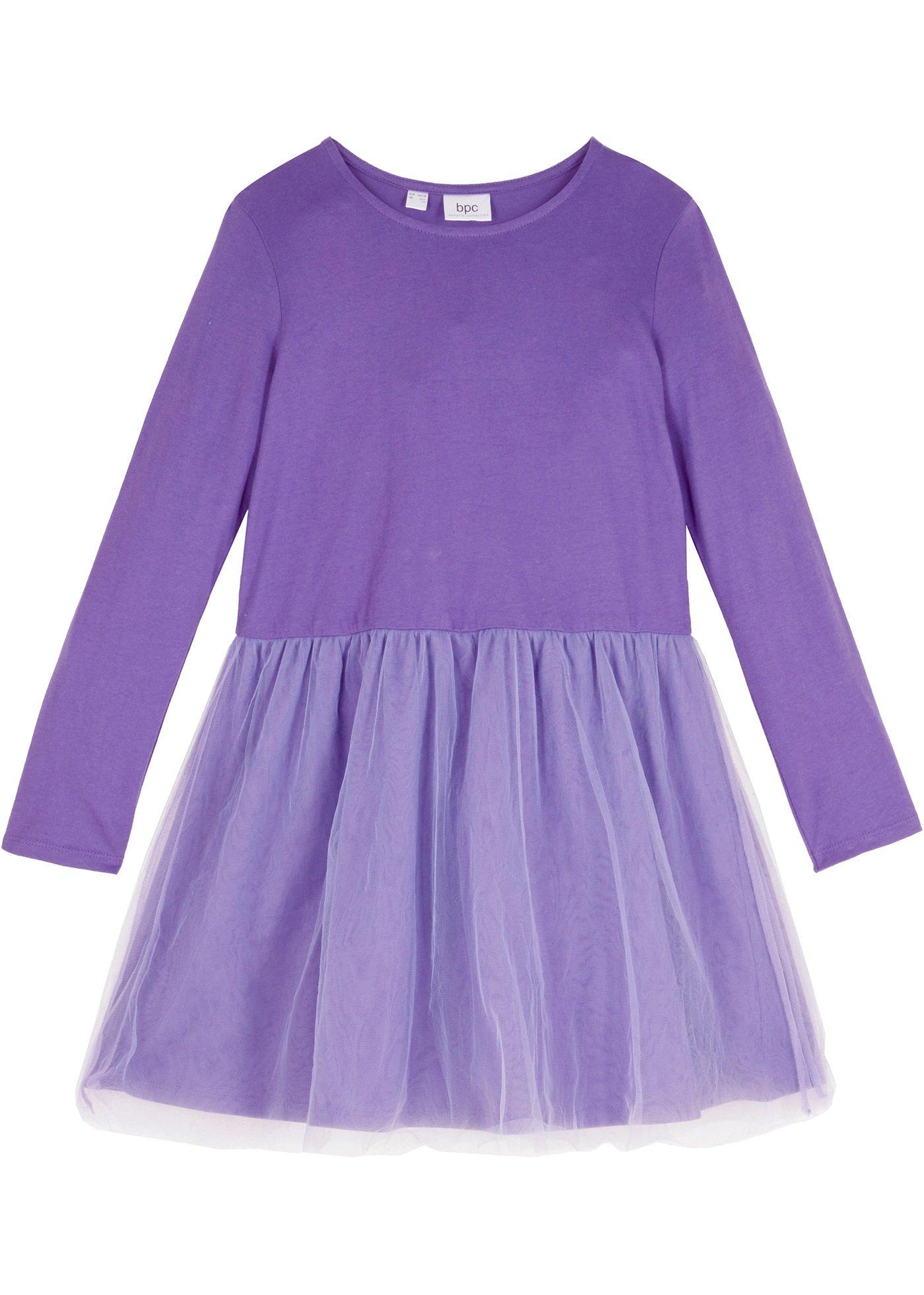 Robe en jersey fille avec tulle