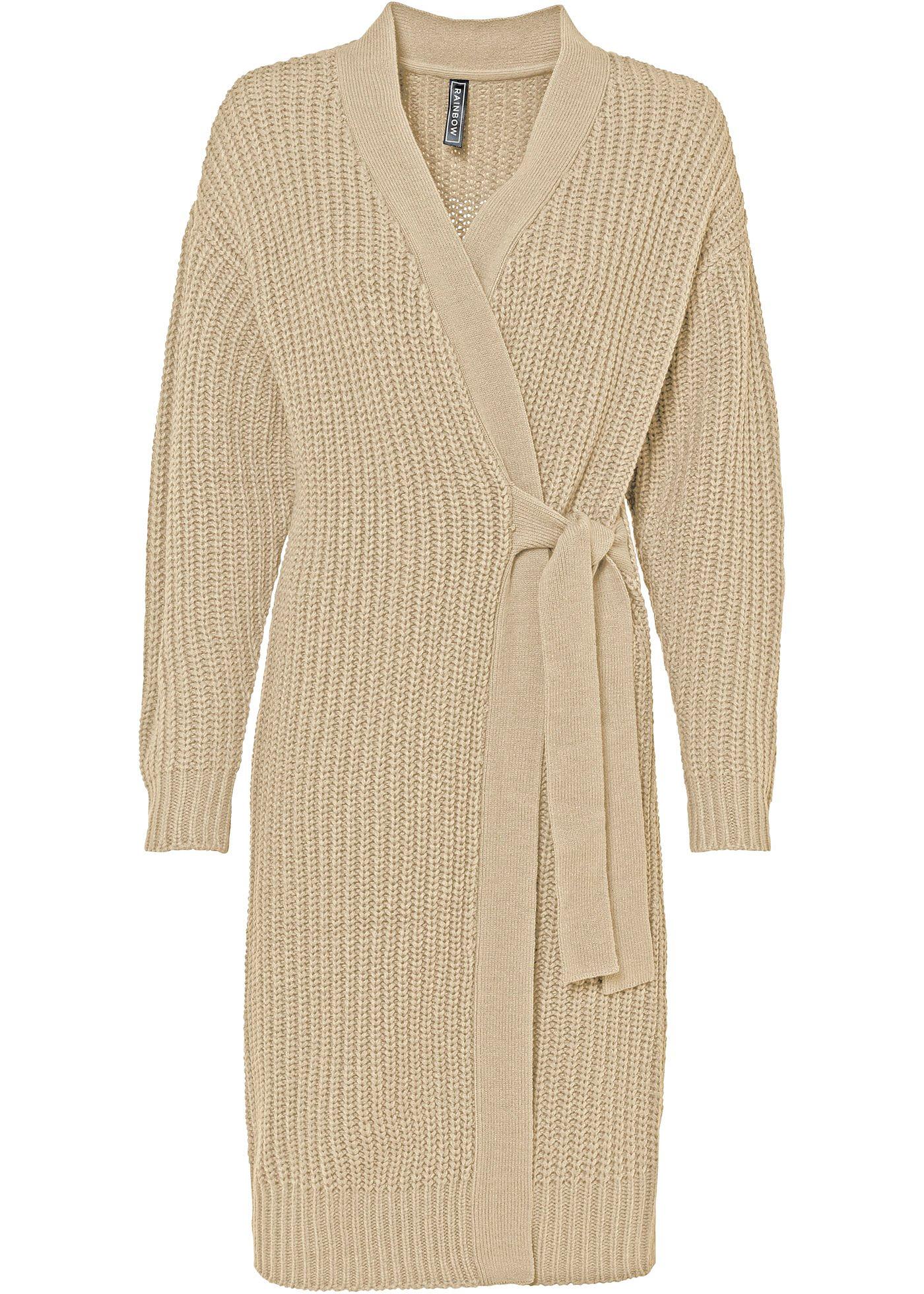 Gilet en maille avec lien à nouer