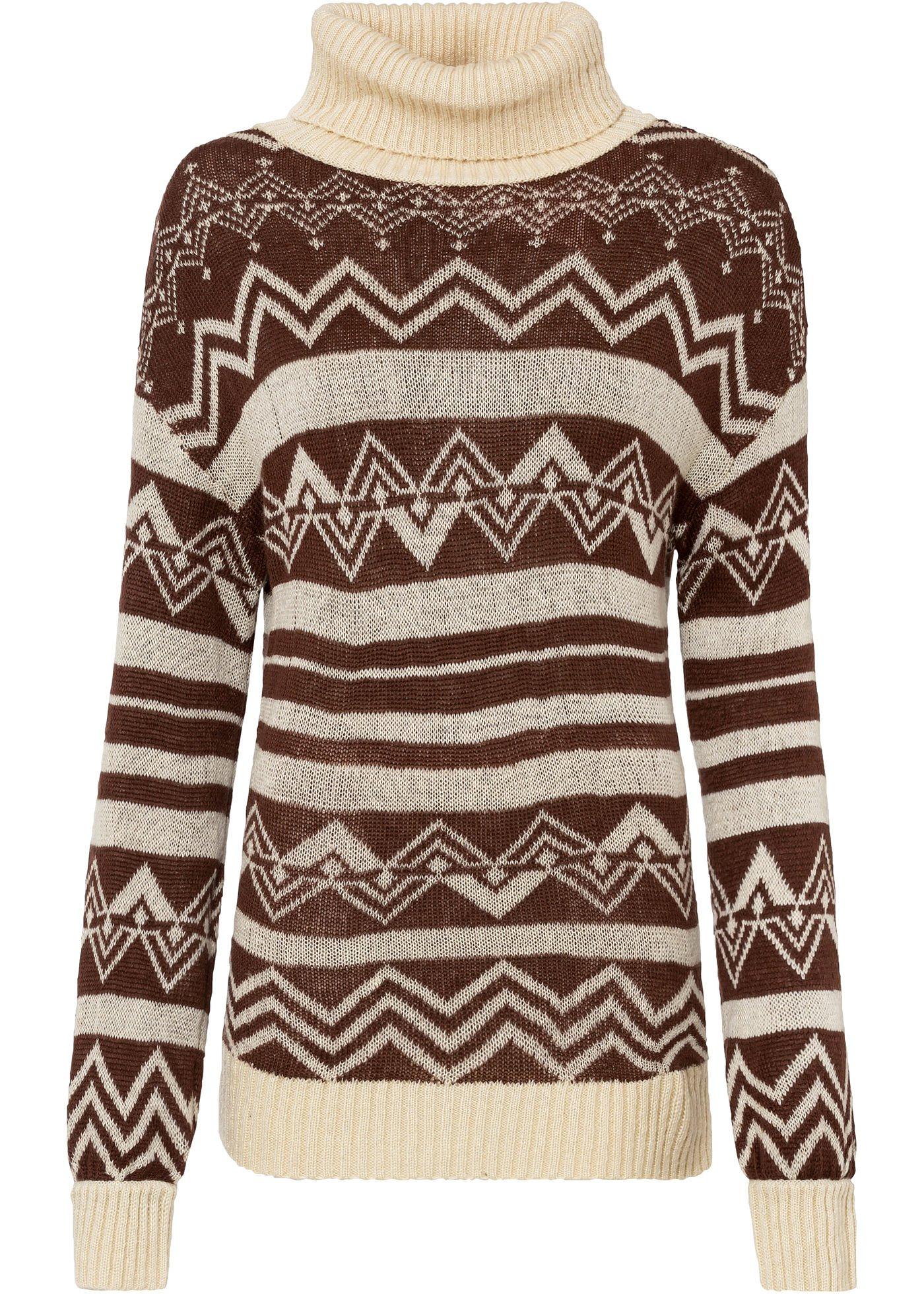 Pull à col roulé avec motif