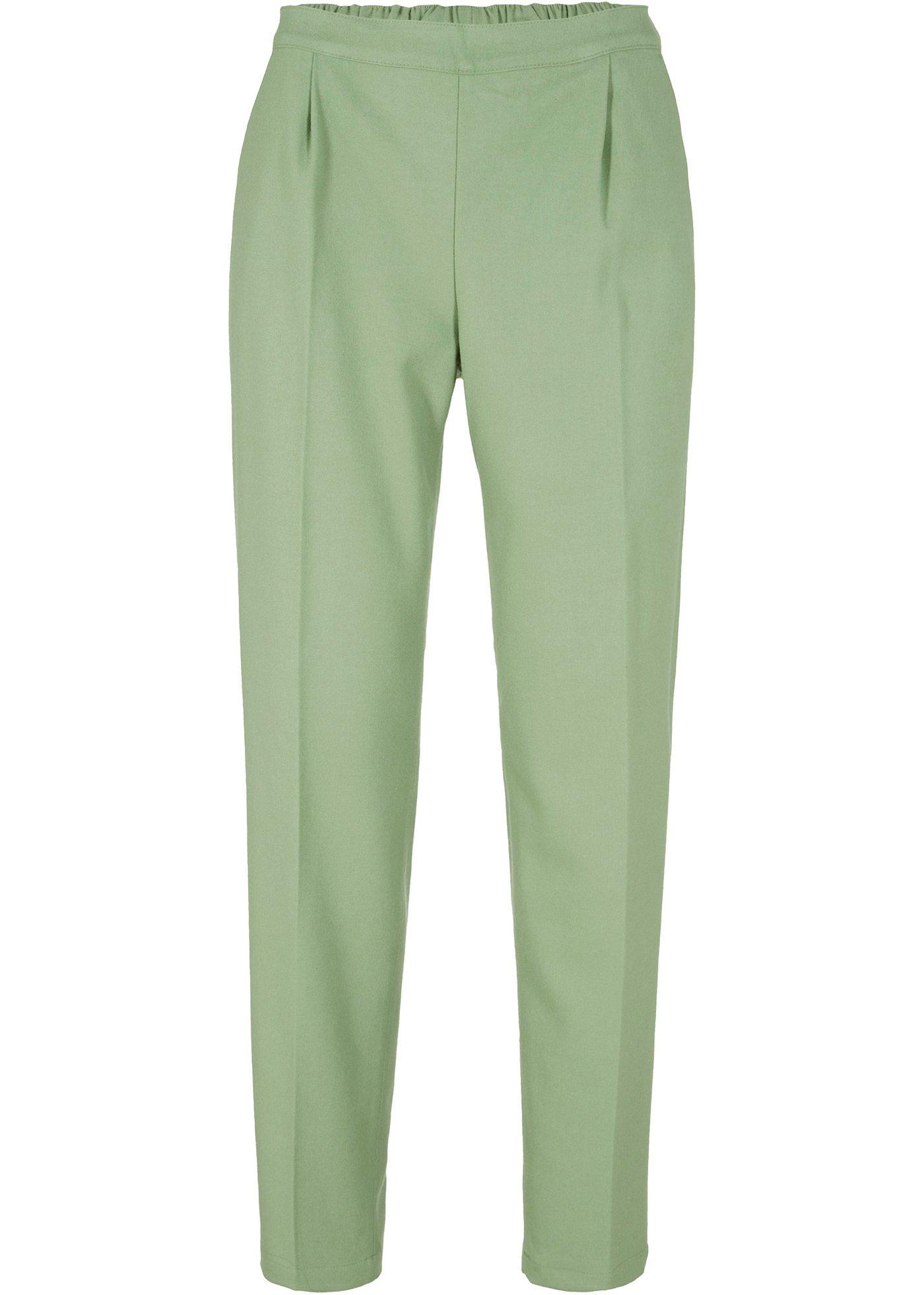 Pantalon en imitation laine avec taille élastiquée, longueur cheville