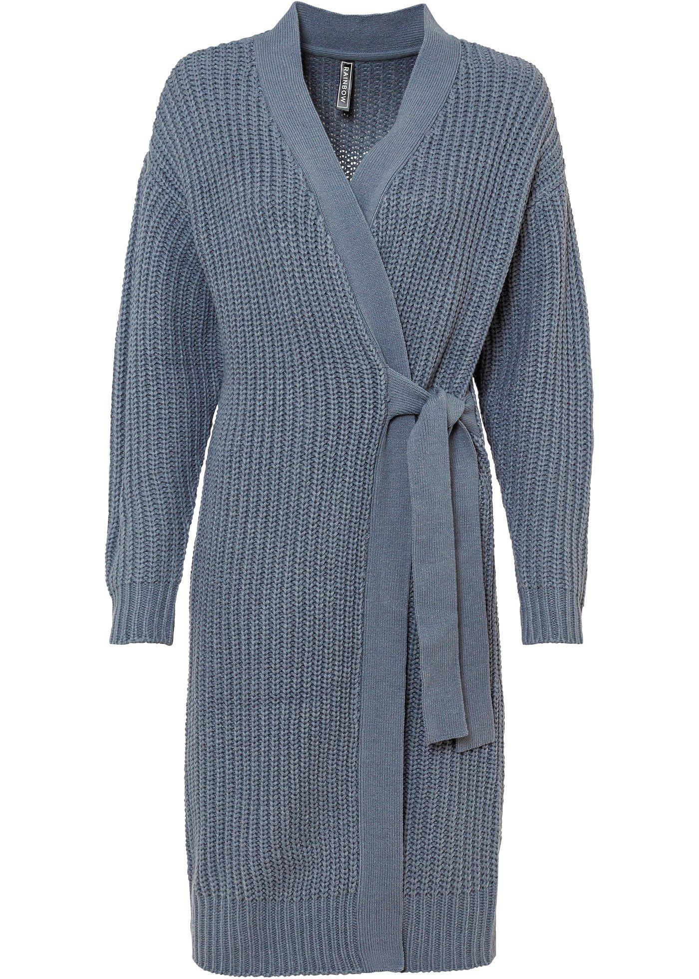 Gilet en maille avec lien à nouer