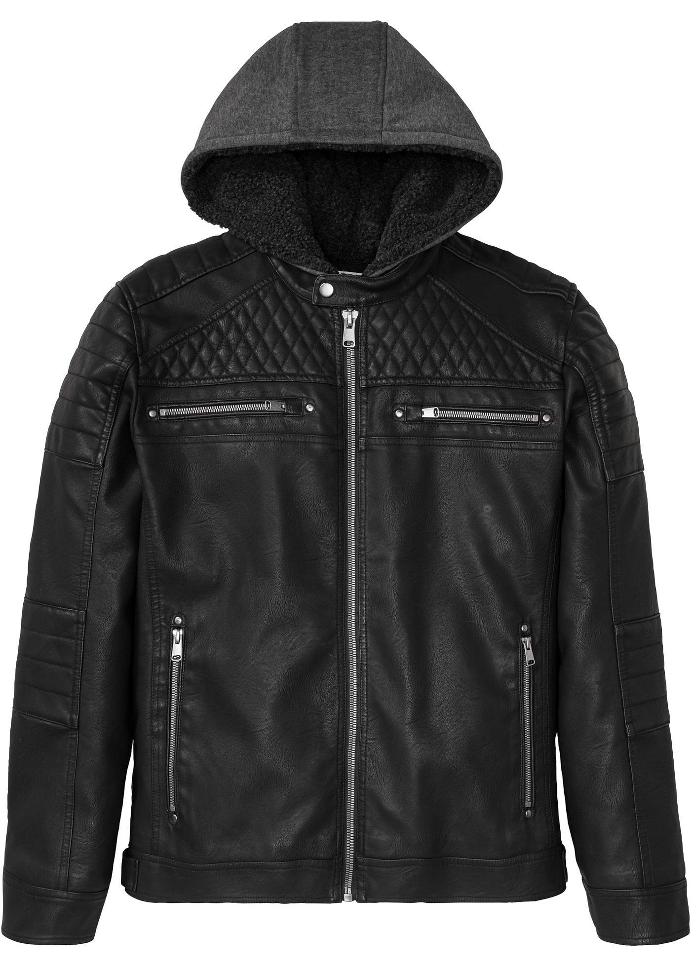 Veste en synthétique imitation cuir style biker