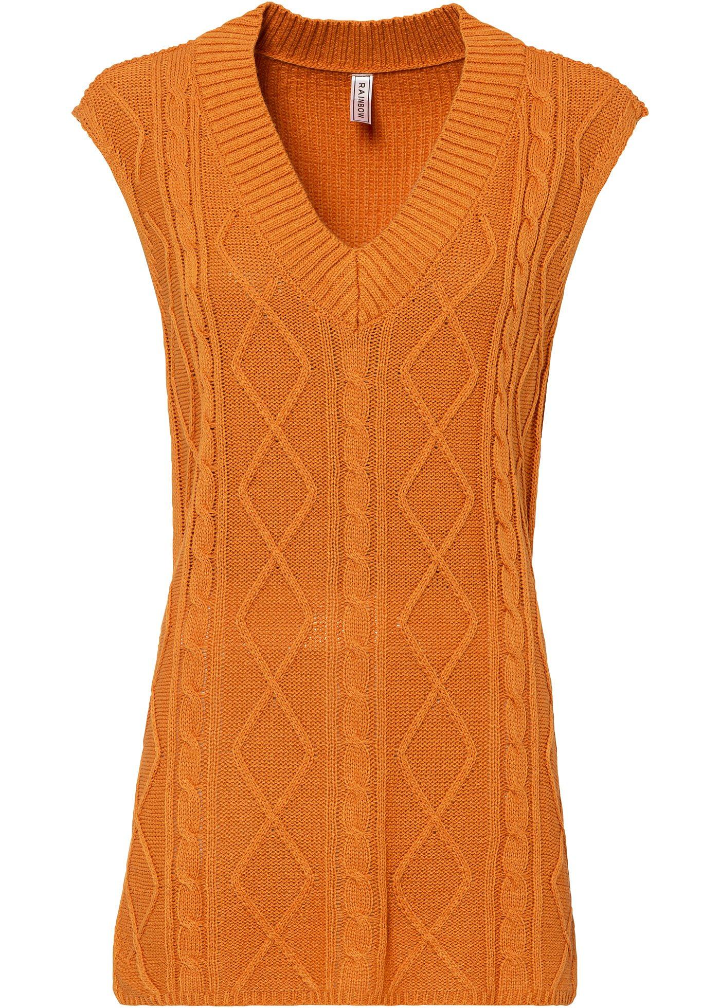 Pull sans manches en maille à motif torsadé