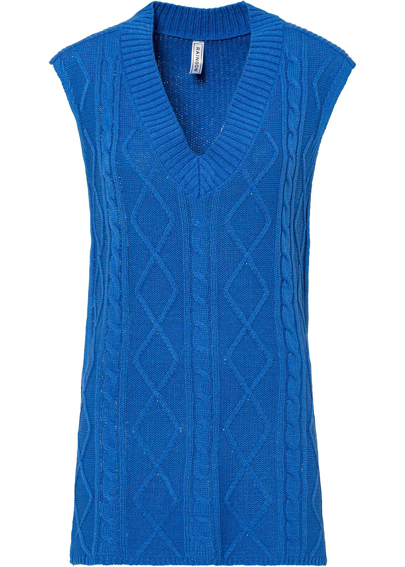 Pull sans manches en maille à motif torsadé