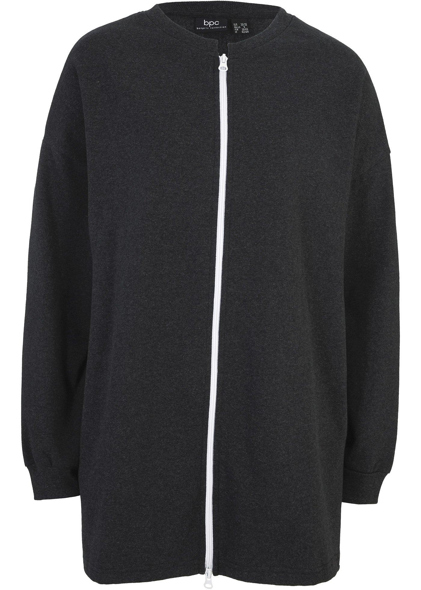 Gilet sweat style cocooning avec longues fentes sur les côtés