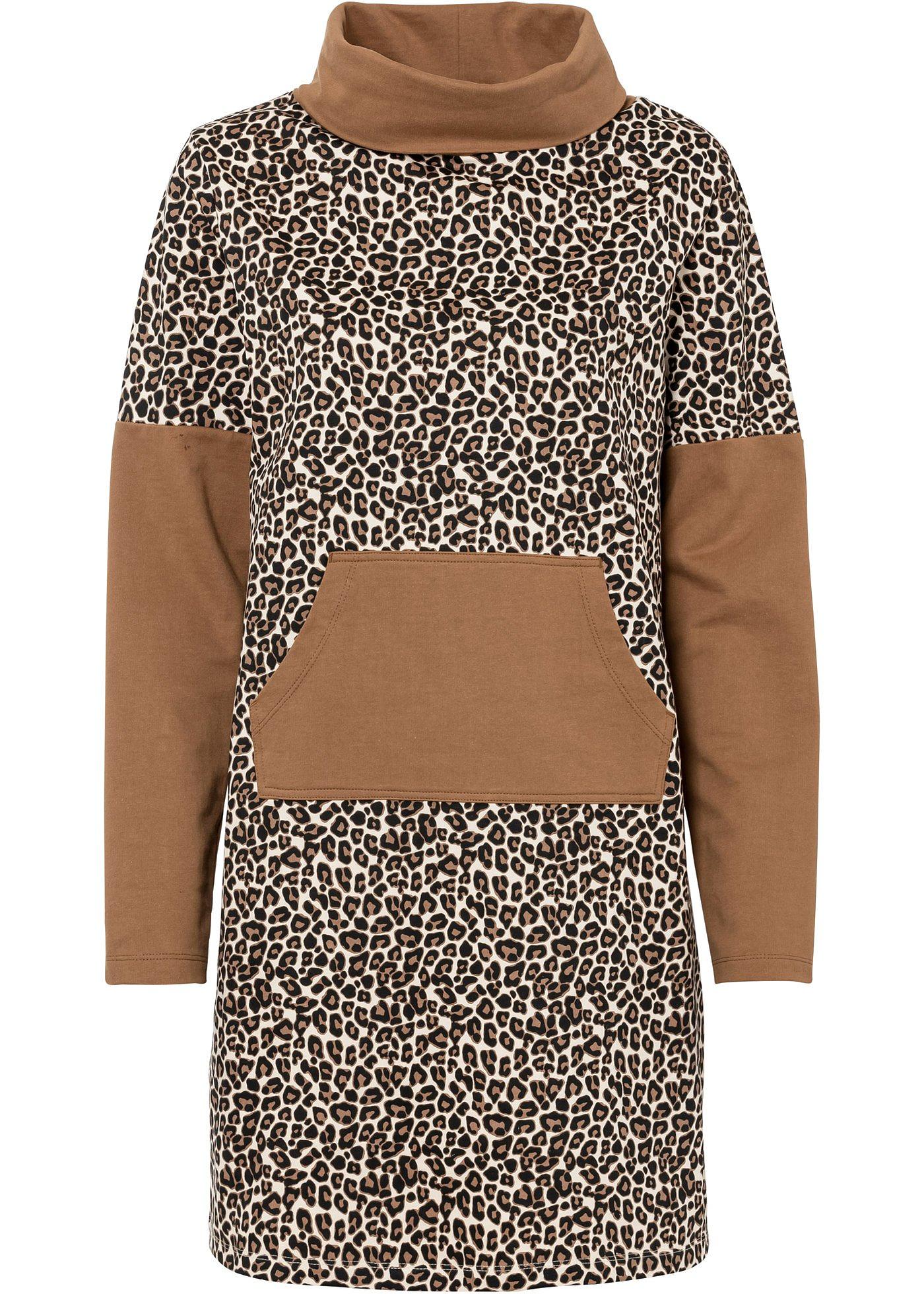 Robe sweat à imprimé animal en coton