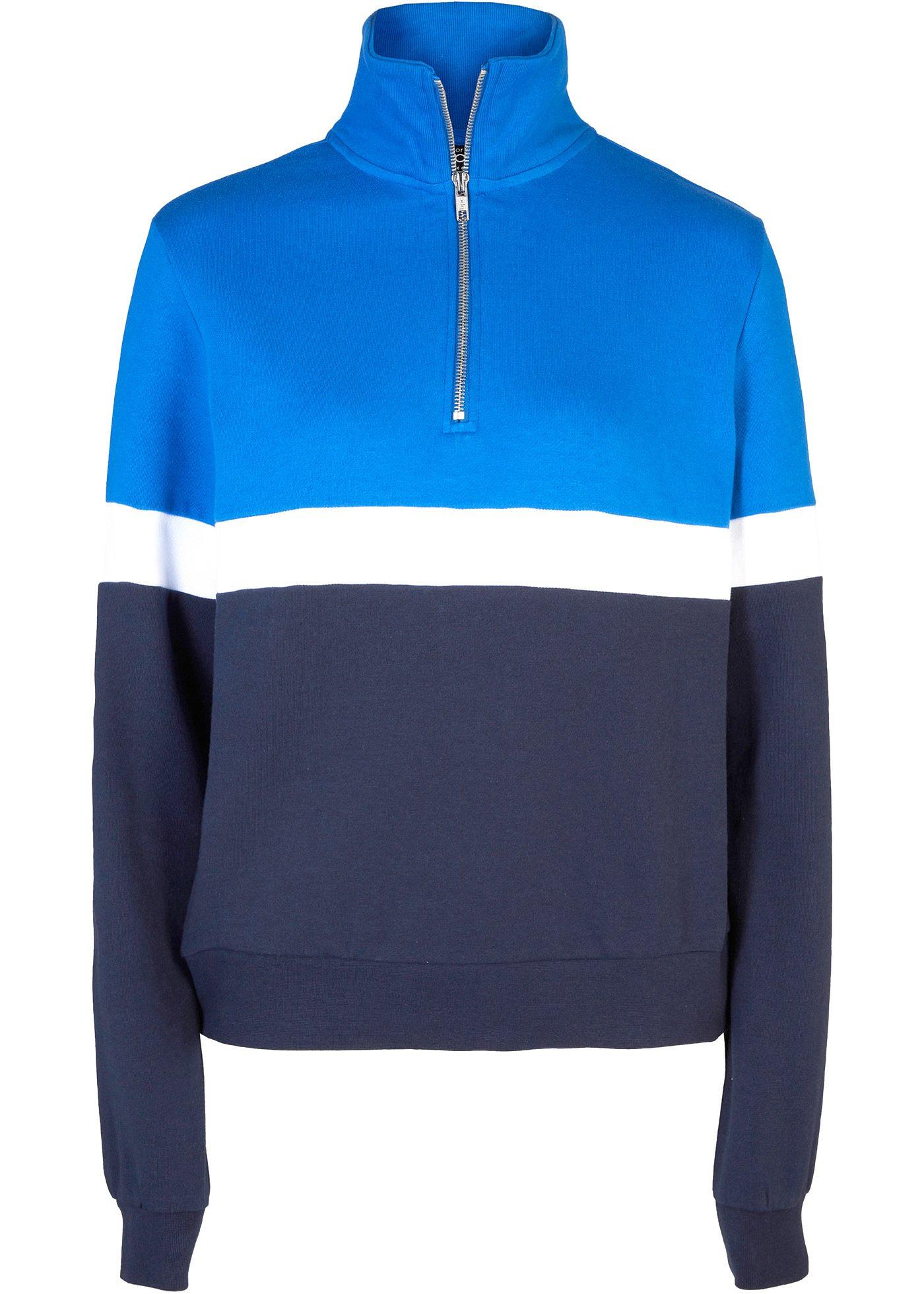 Sweat-shirt rayé à col camionneur