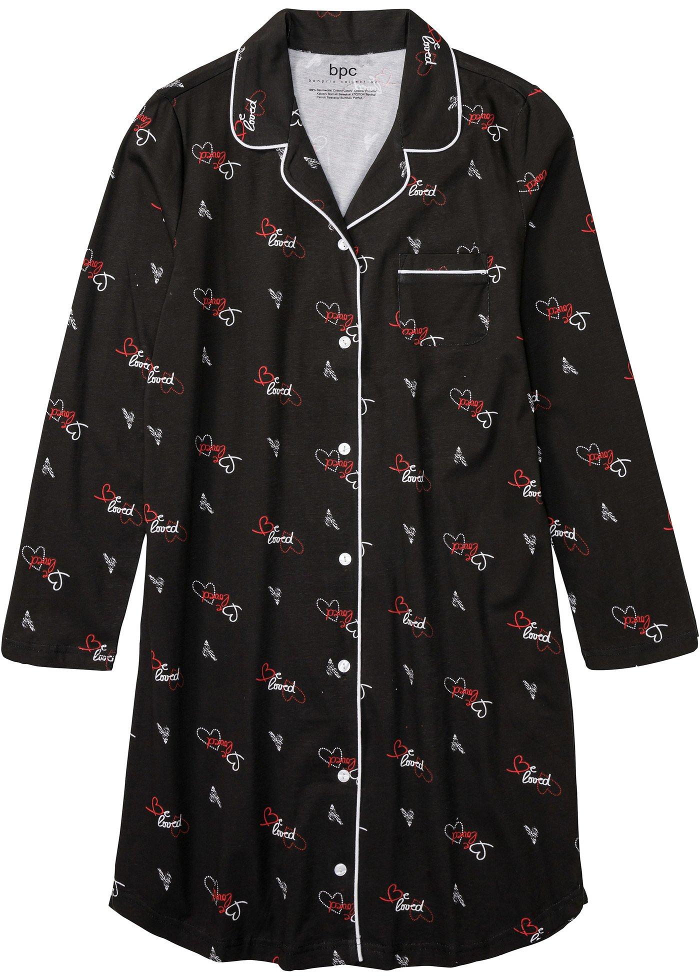Chemise de nuit avec patte de boutonnage