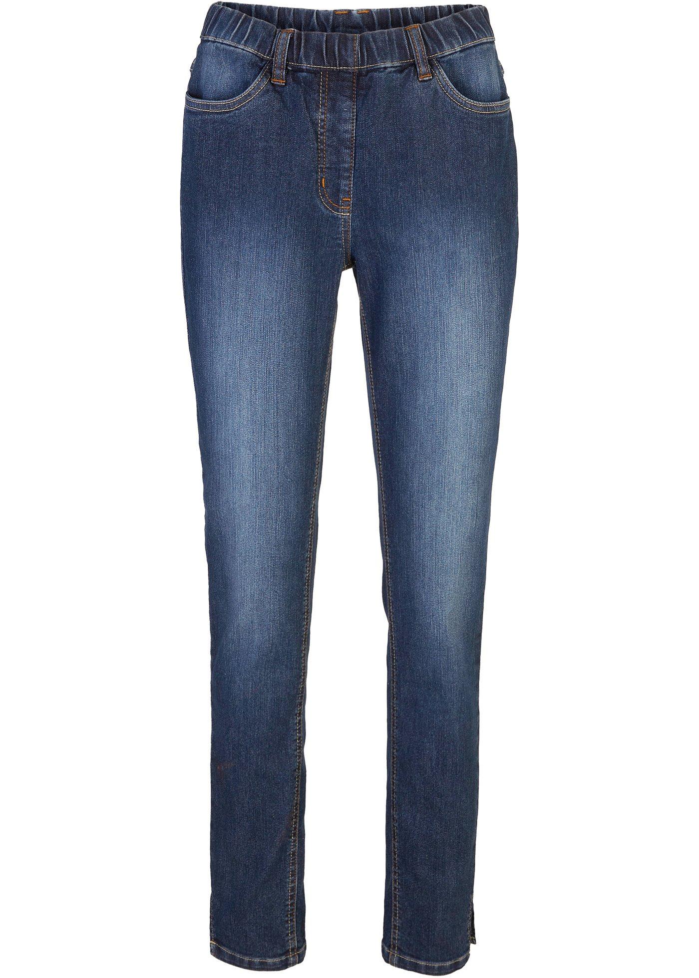 Jegging avec fentes et taille confortable, Skinny