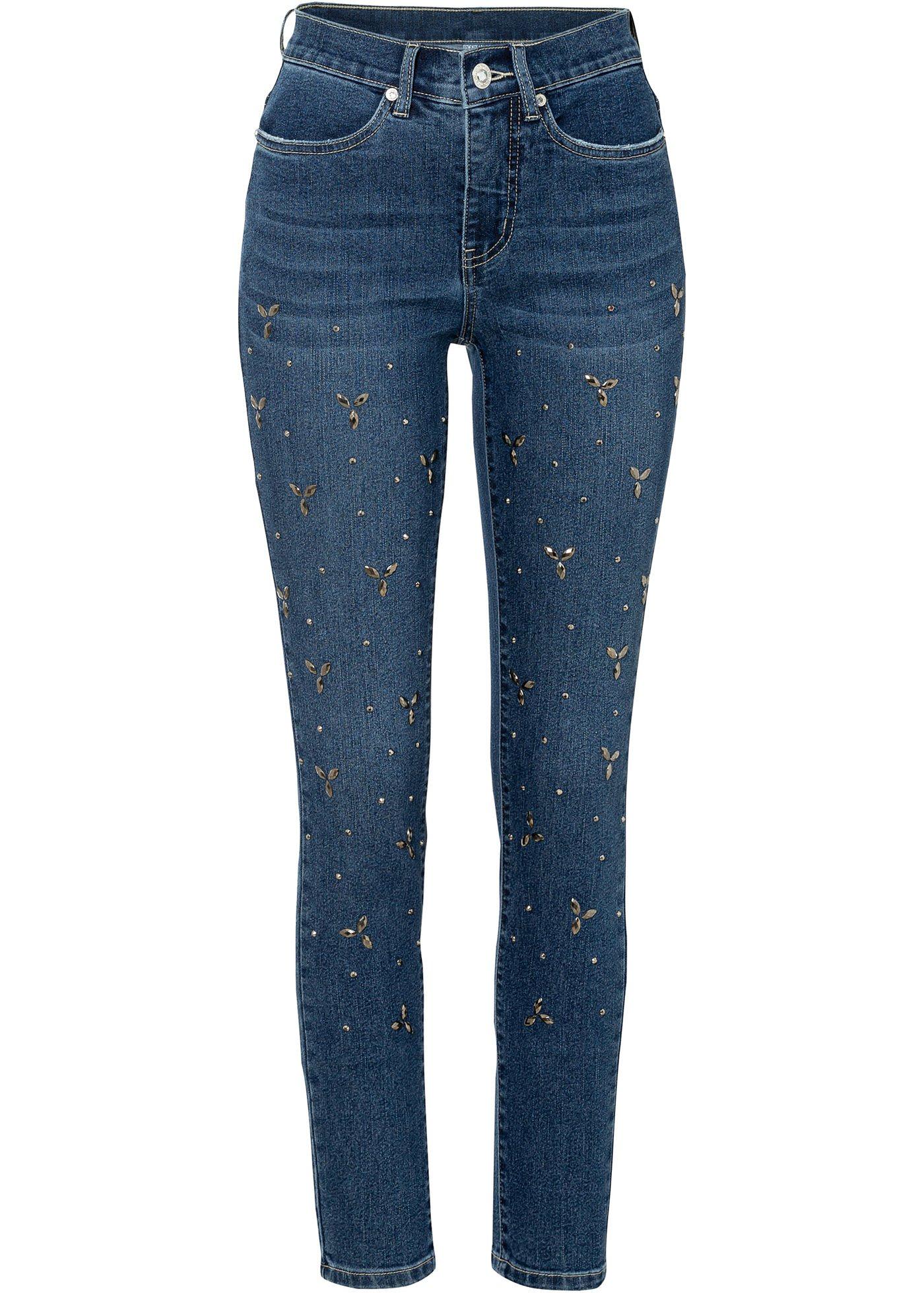 Image de Jean extensible avec rivets appliqués
