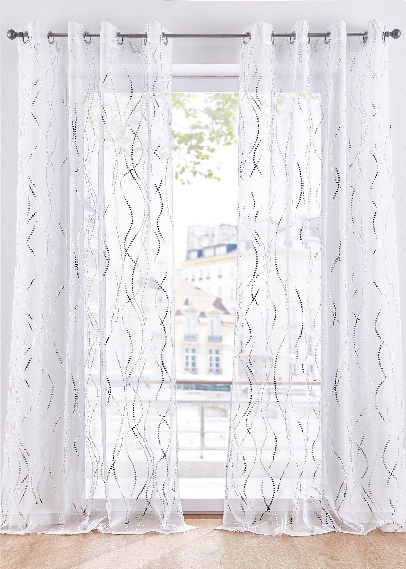 Voilage à imprimé brillant (1 pce.)