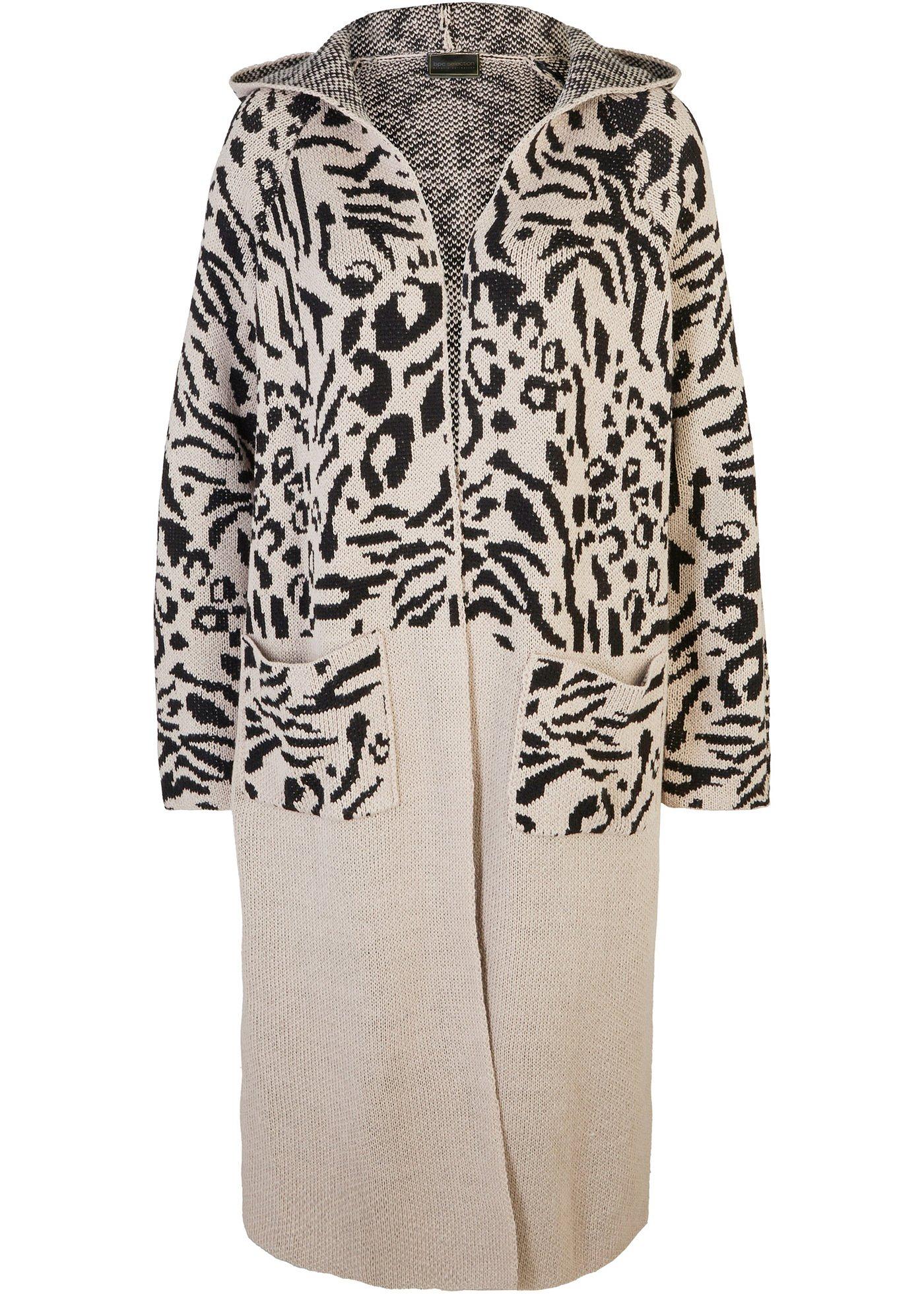 Manteau en maille à capuche