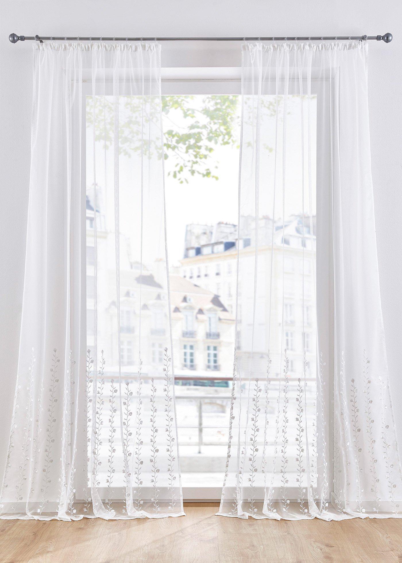 Voilage avec broderie (1 pce.)