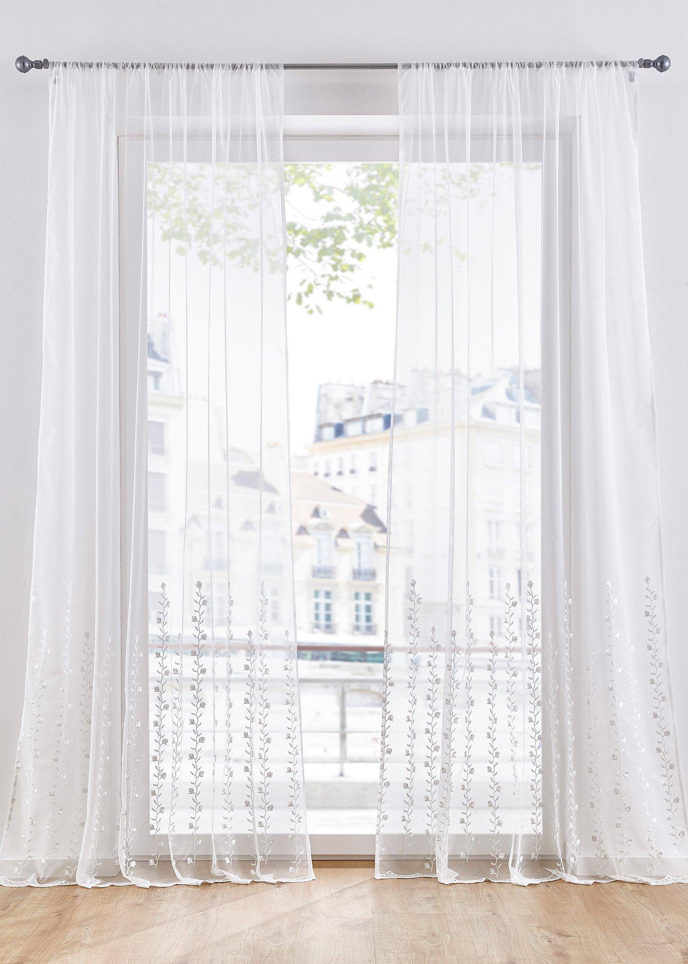 Voilage avec broderie (1 pce.)