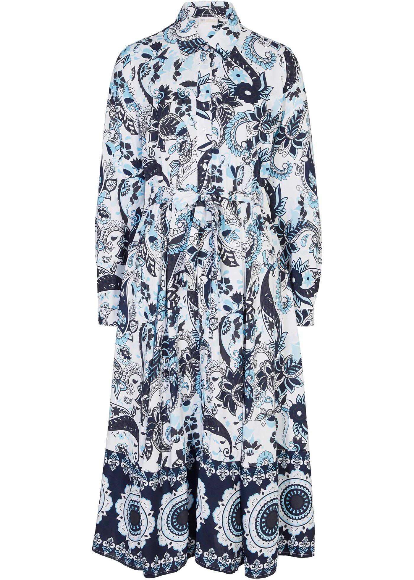 Robe-chemise à imprimé all-over et ceinture à nouer