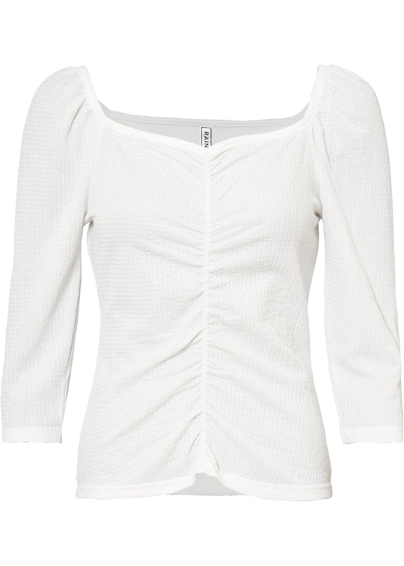 T-shirt manches longues avec décolleté cœur