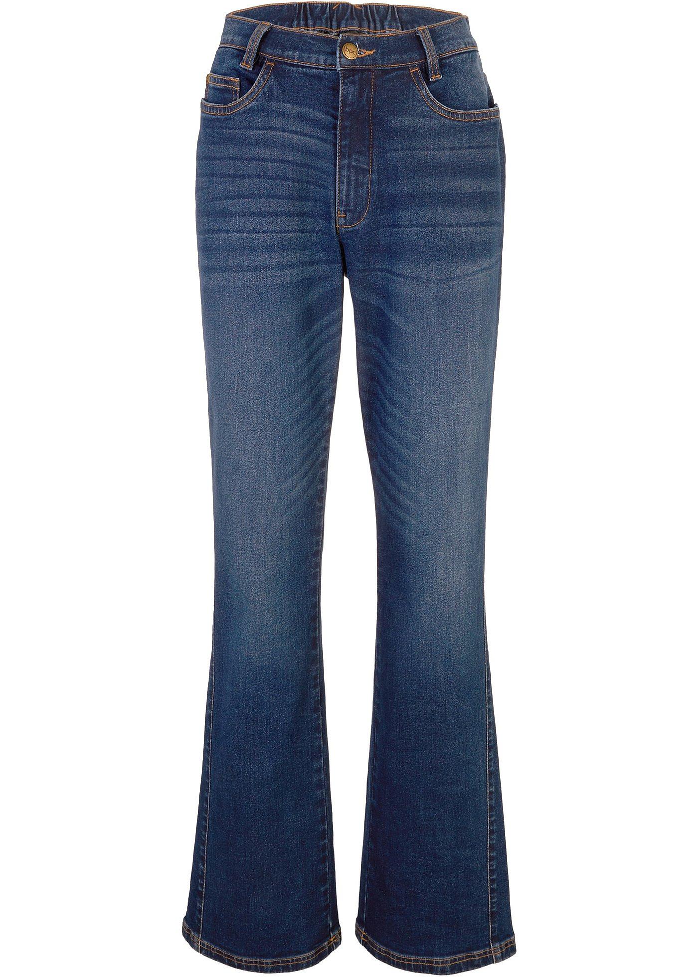 Jean coton évasé à taille confortable