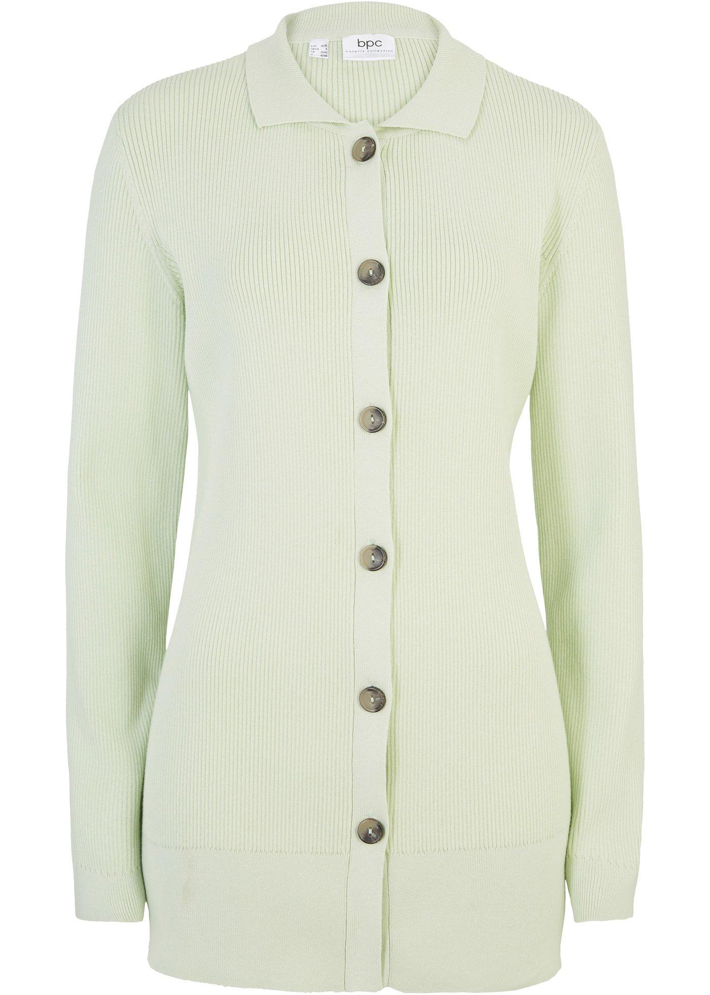 Gilet long en maille côtelée