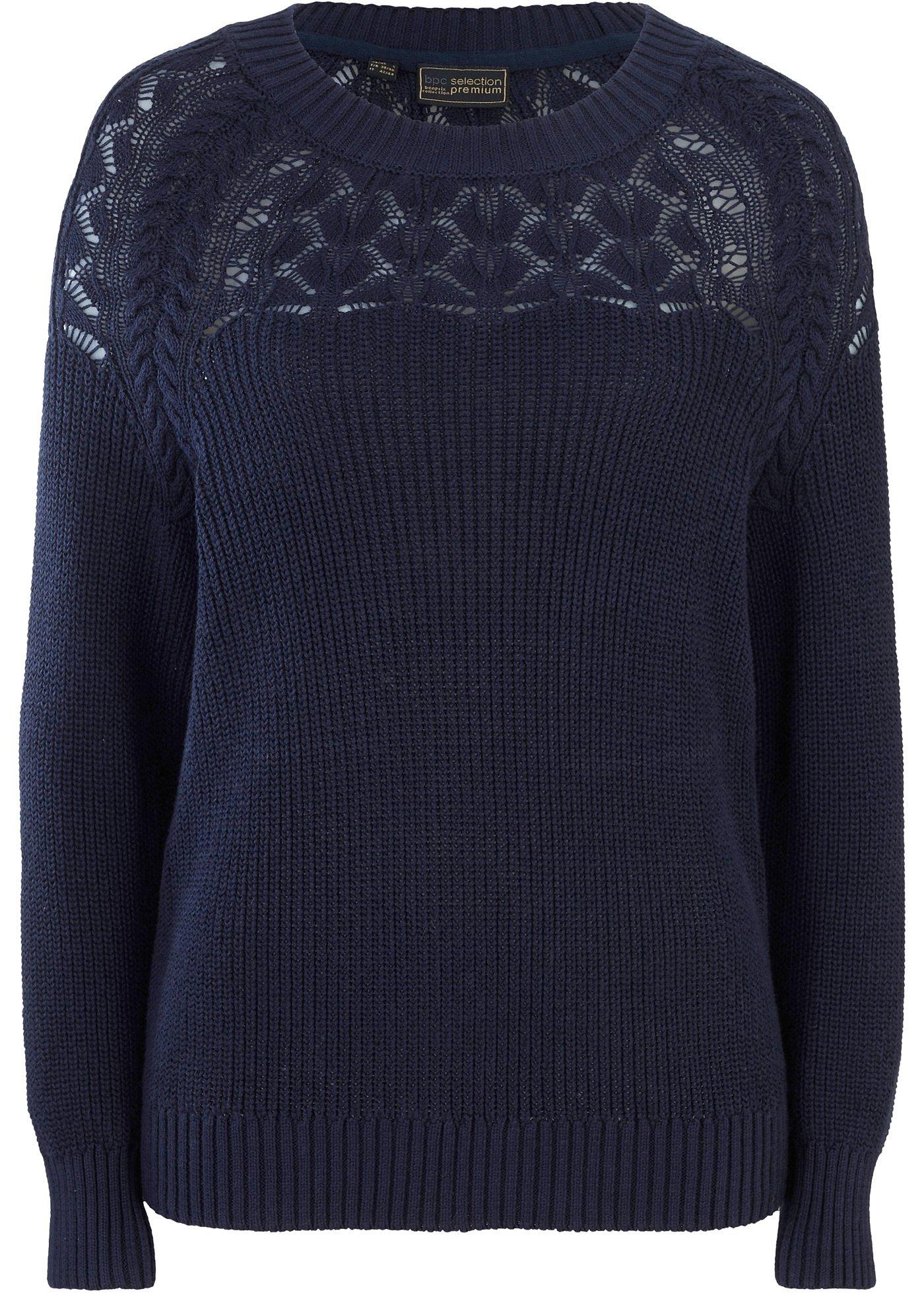 Pull en coton avec motif ajouré