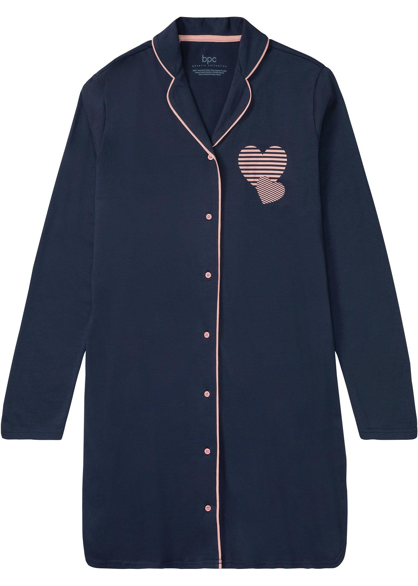 Chemise de nuit avec patte de boutonnage