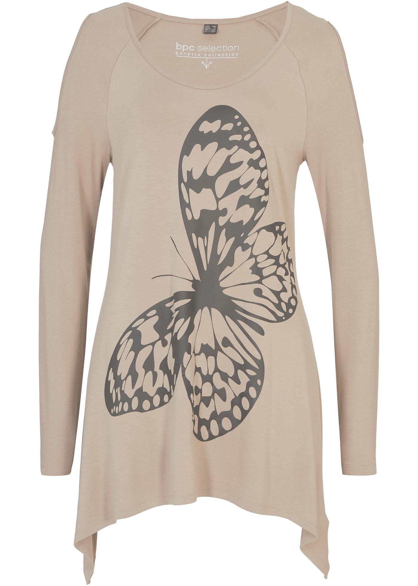 T-shirt long avec épaules découpées