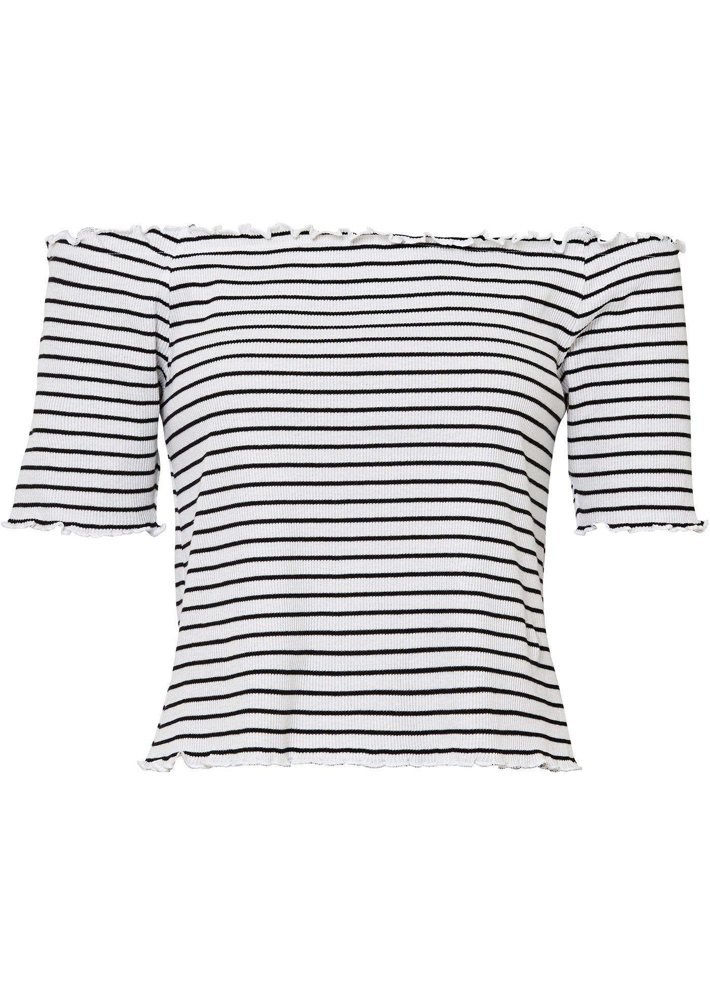 T-shirt côtelé rayé