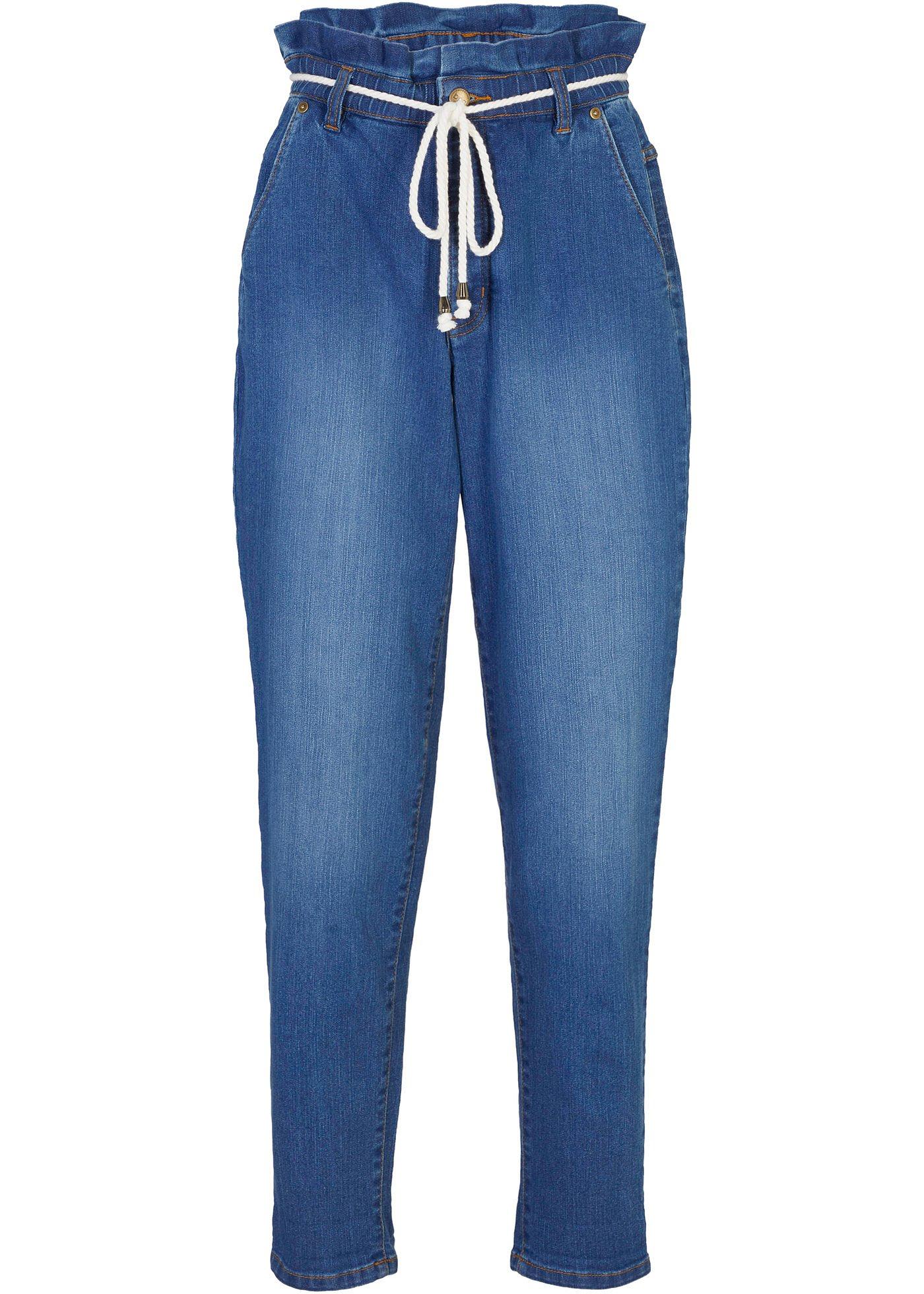 Image de Jean extensible à taille haute confortable avec cordon