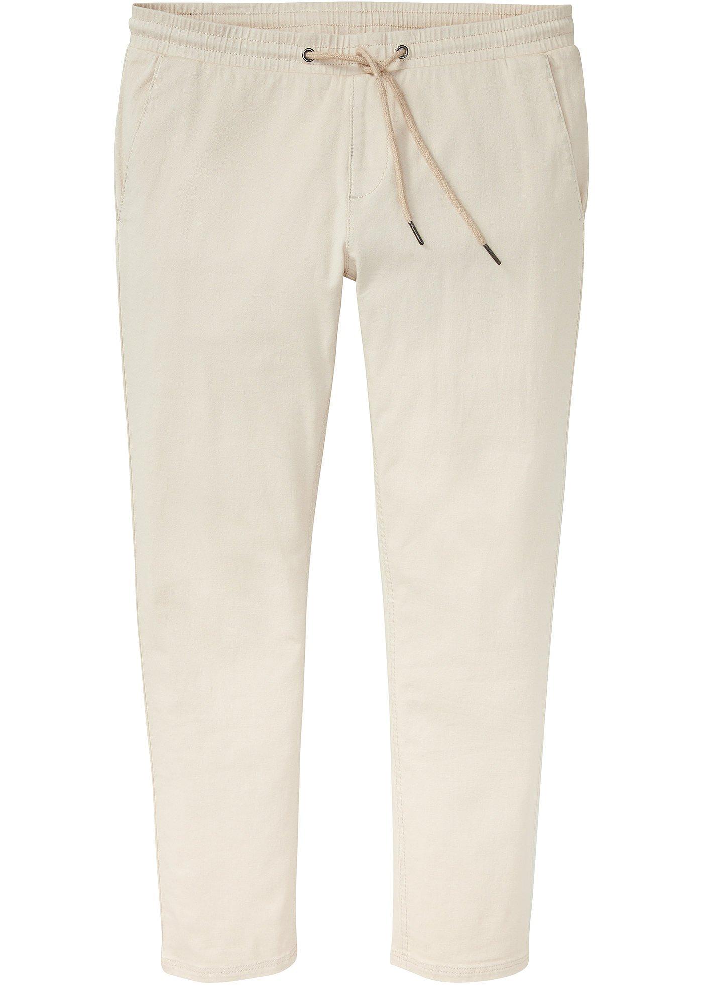 Pantalon chino raccourci Regular Fit taille extensible, Tapered