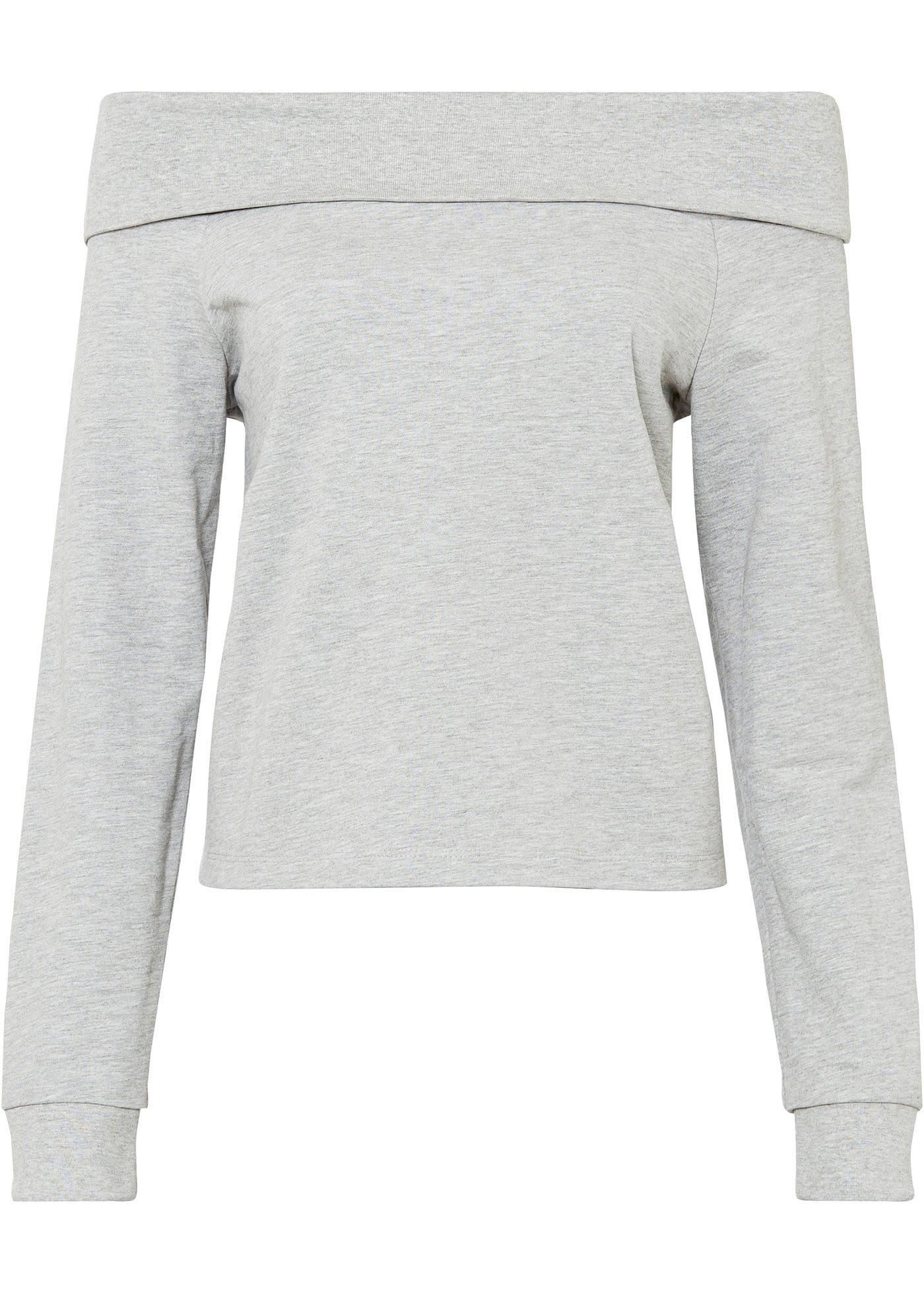 Sweat-shirt avec encolure Carmen en coton
